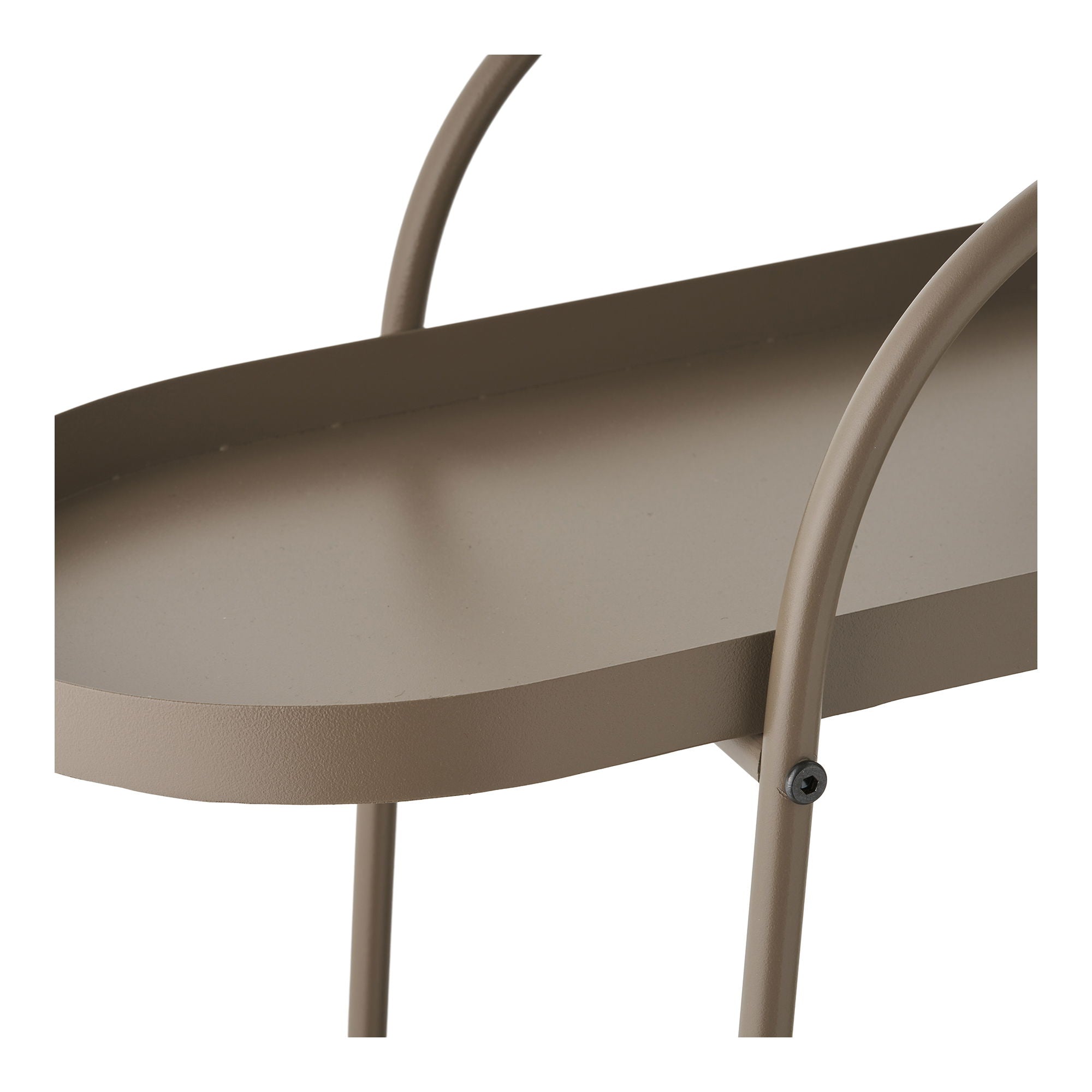 Empoli Bar Trolley - Bar Trolley, 2 hyller, stål, brun 27,5x60x64 cm