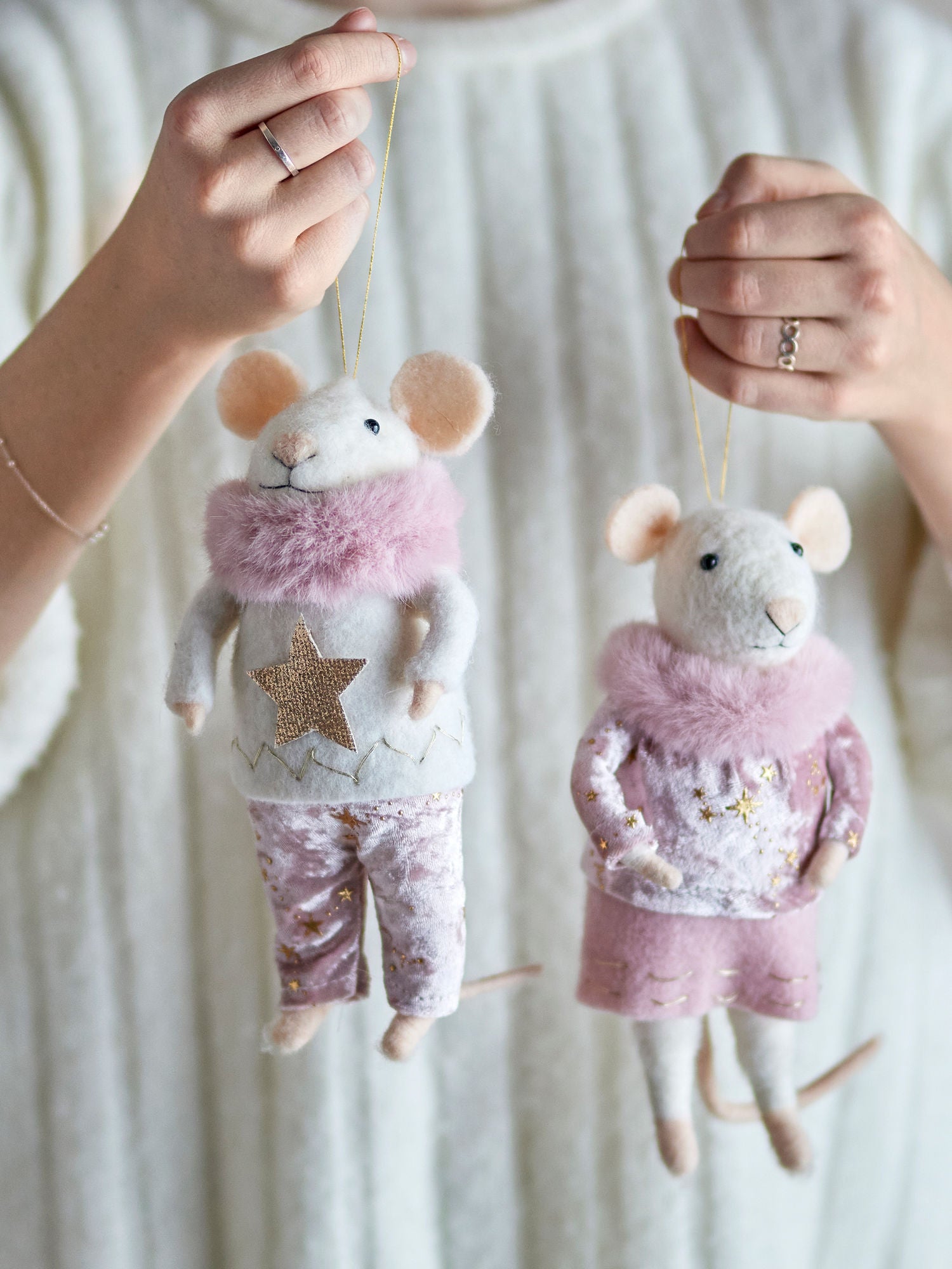 Bloomingville Peo Ornament, Rosa, Wool
