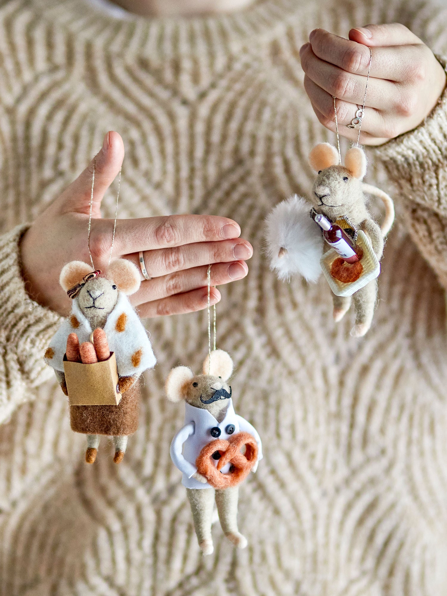 Bloomingville peo ornament, natur, ull