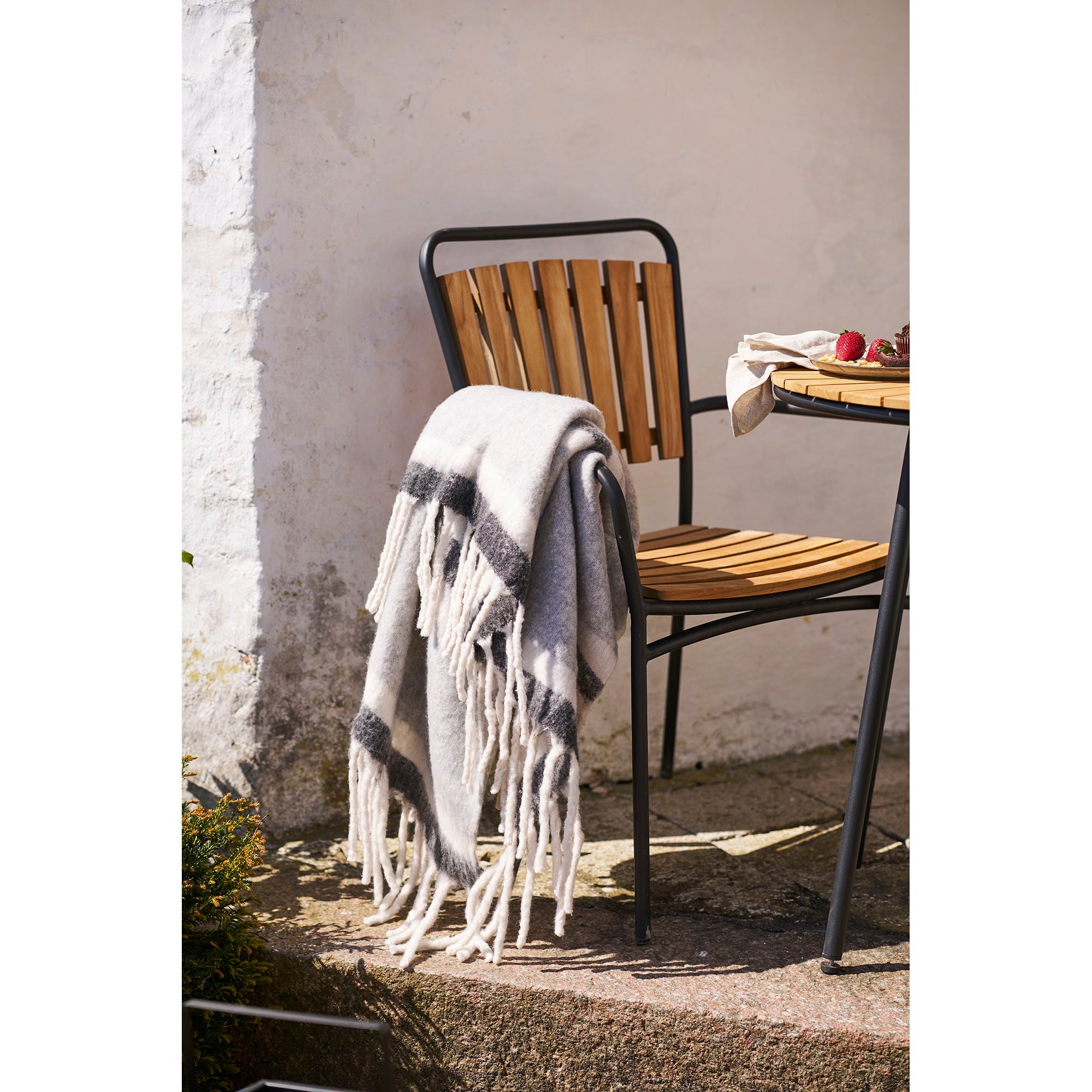 Carmel Plaid - Plaid, Wool Mix, Gray/White 130x170 cm