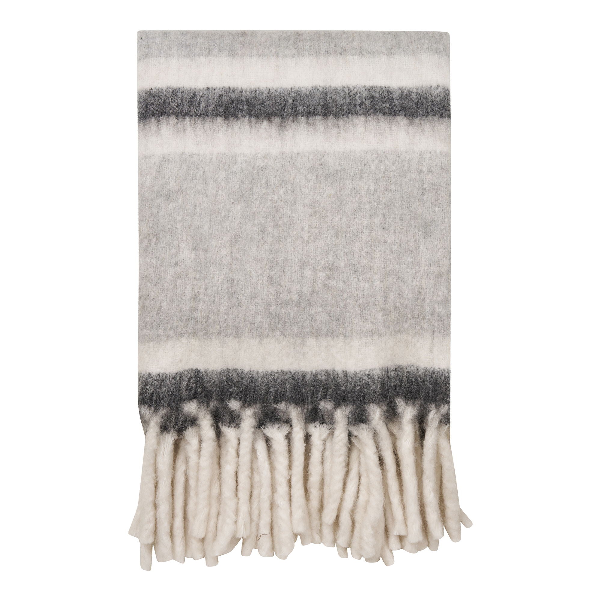 Carmel Plaid - Plaid, Wool Mix, Gray/White 130x170 cm