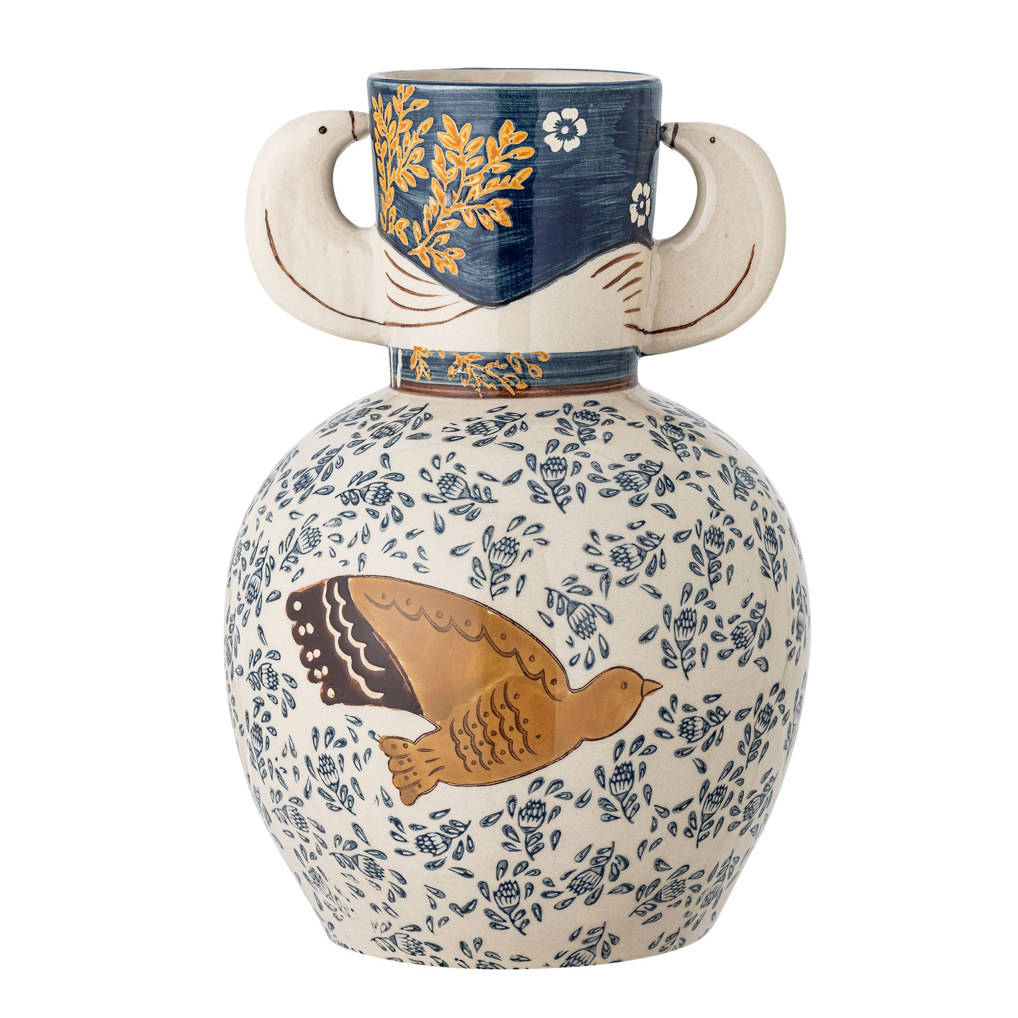 Bloomingville Hezha Vase, blå, steingods