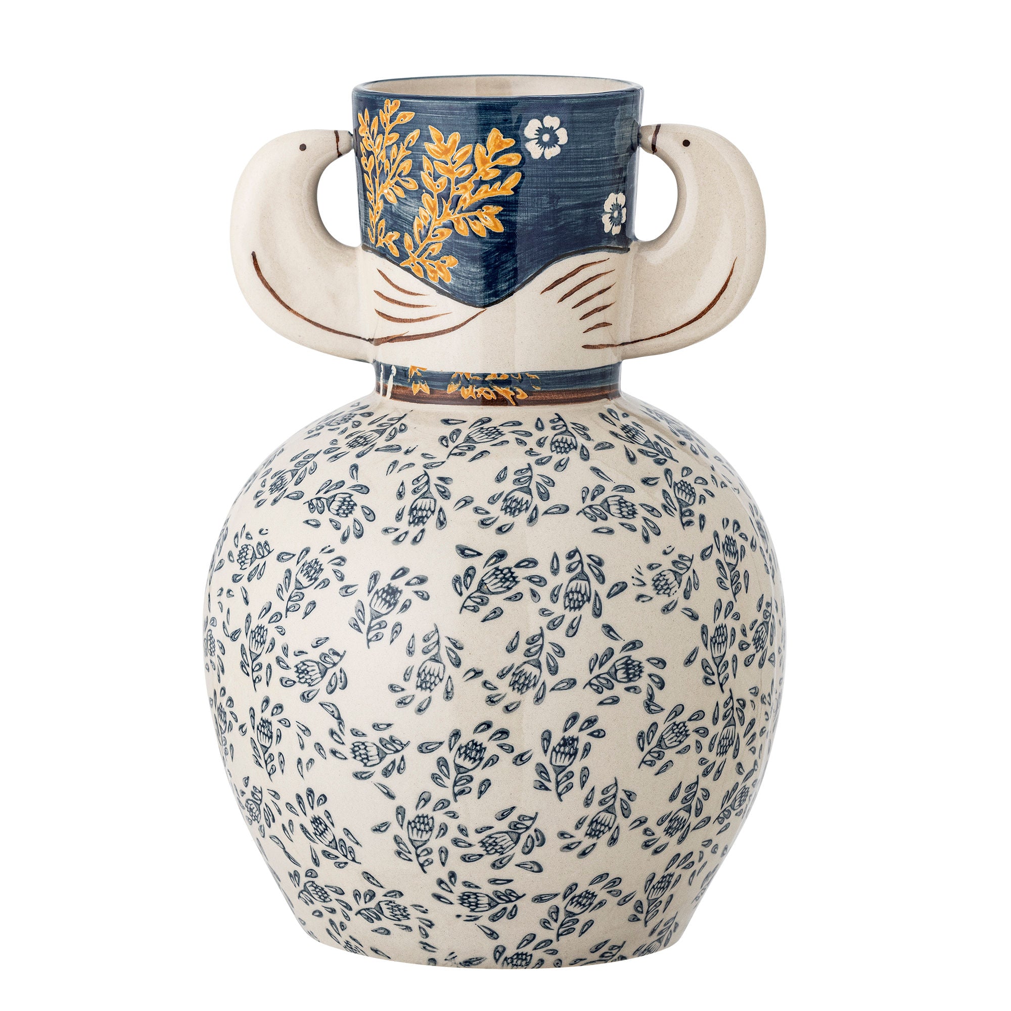Bloomingville Hezha Vase, blå, steingods