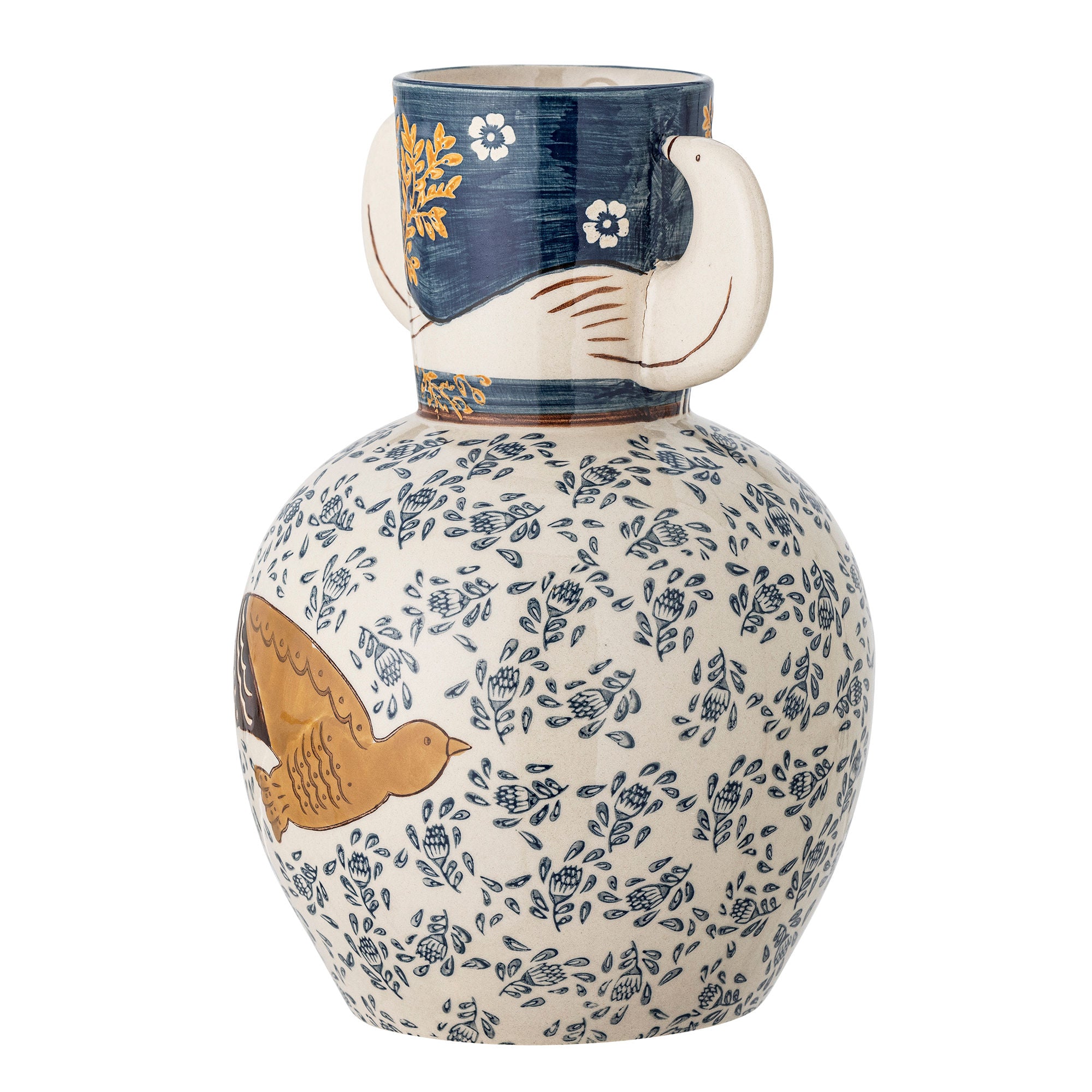 Bloomingville Hezha Vase, blå, steingods