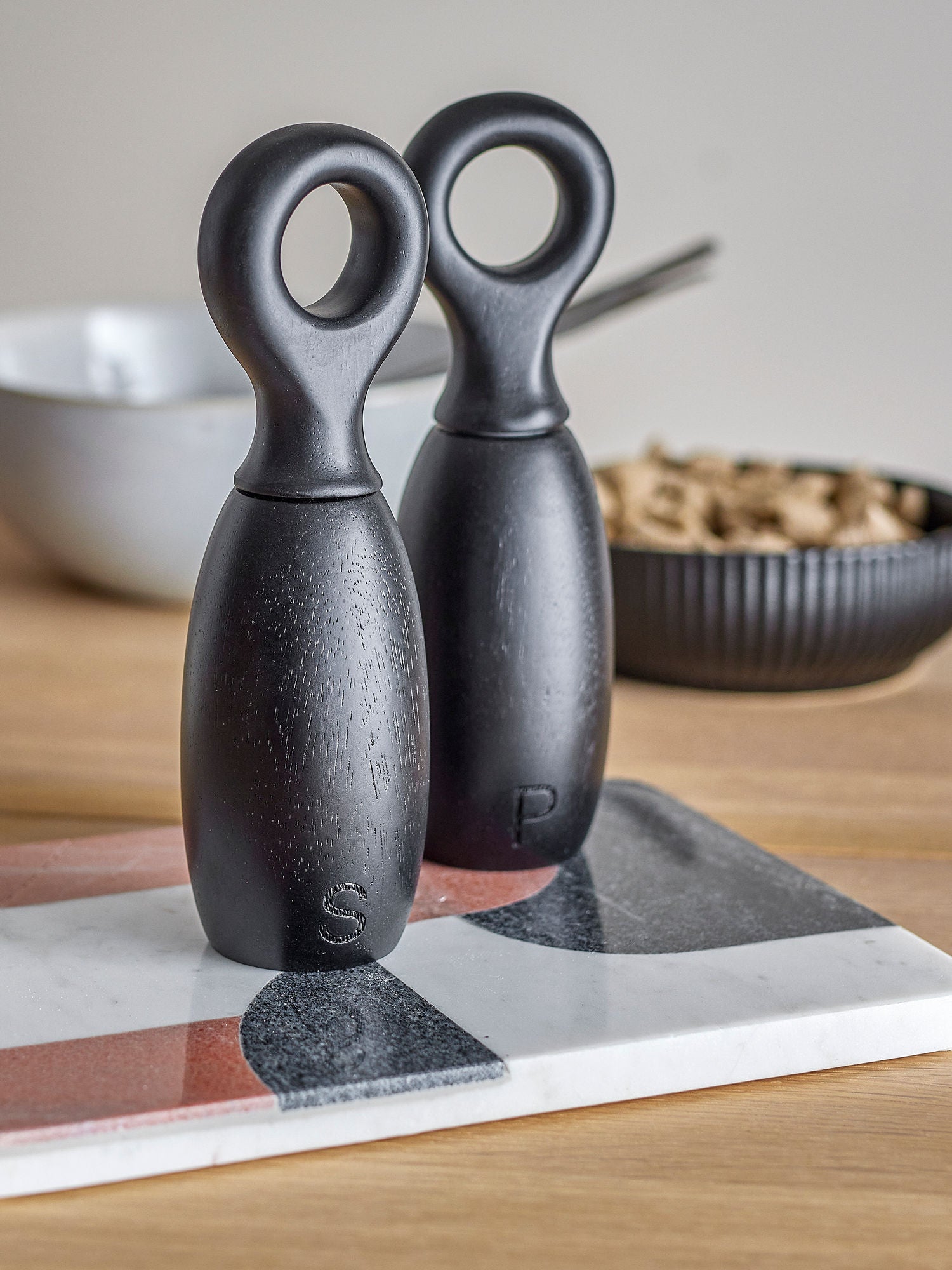Bloomingville Martim Salt & Pepper Grinder, Black, Rubber Tree