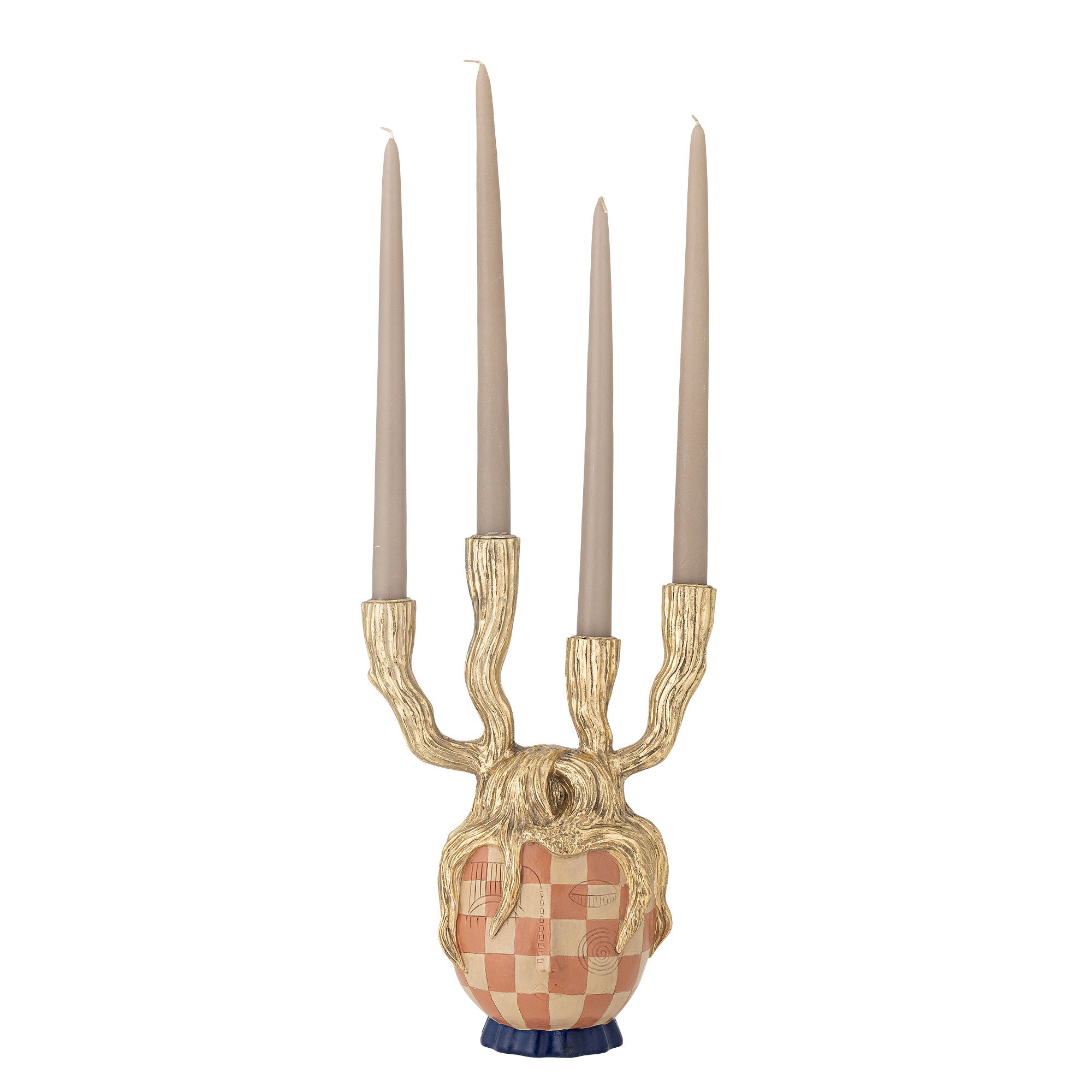 Bloomingville Medusa lysestake, gull, polyresin