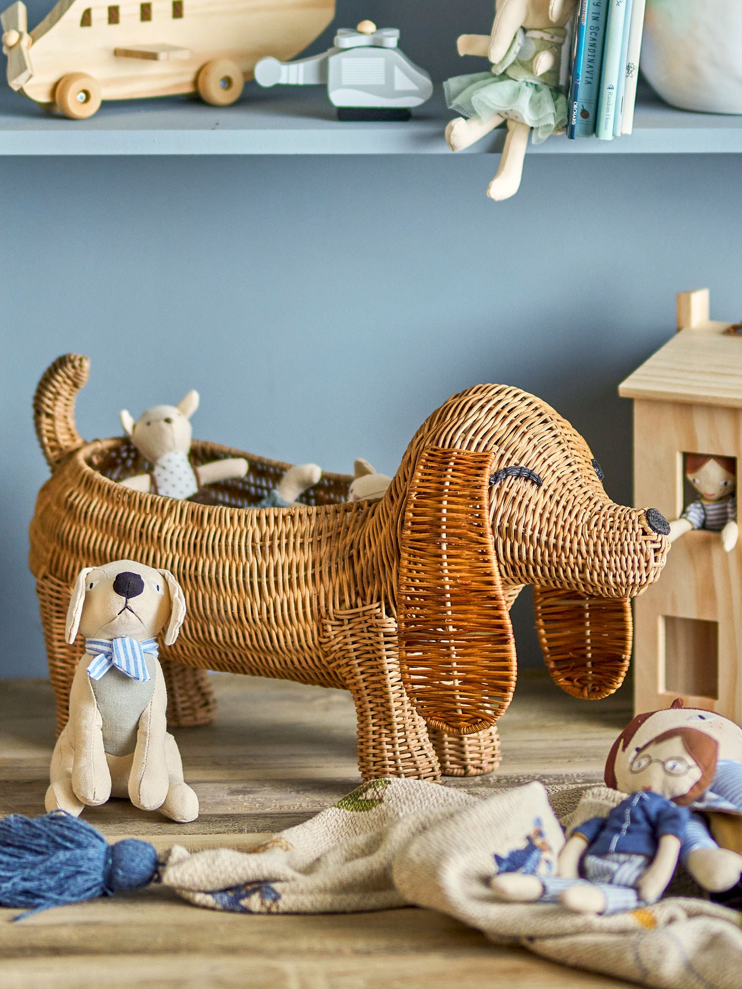 Bloomingville MINI pallekurv, brun, rotting