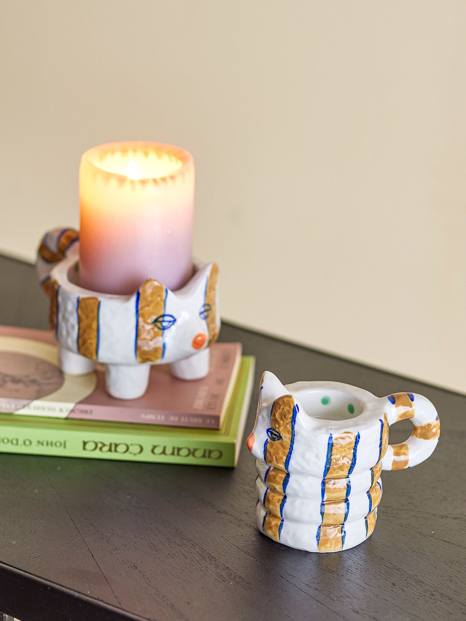 Bloomingville Caty Candlestick, brun, steingods