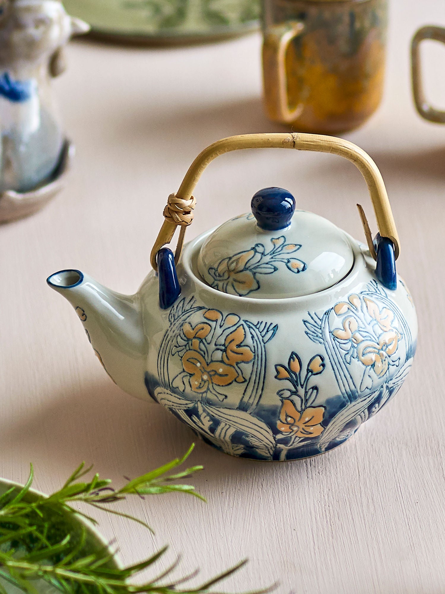Kreativ samling myah teapot m/tesi, blått, steingods