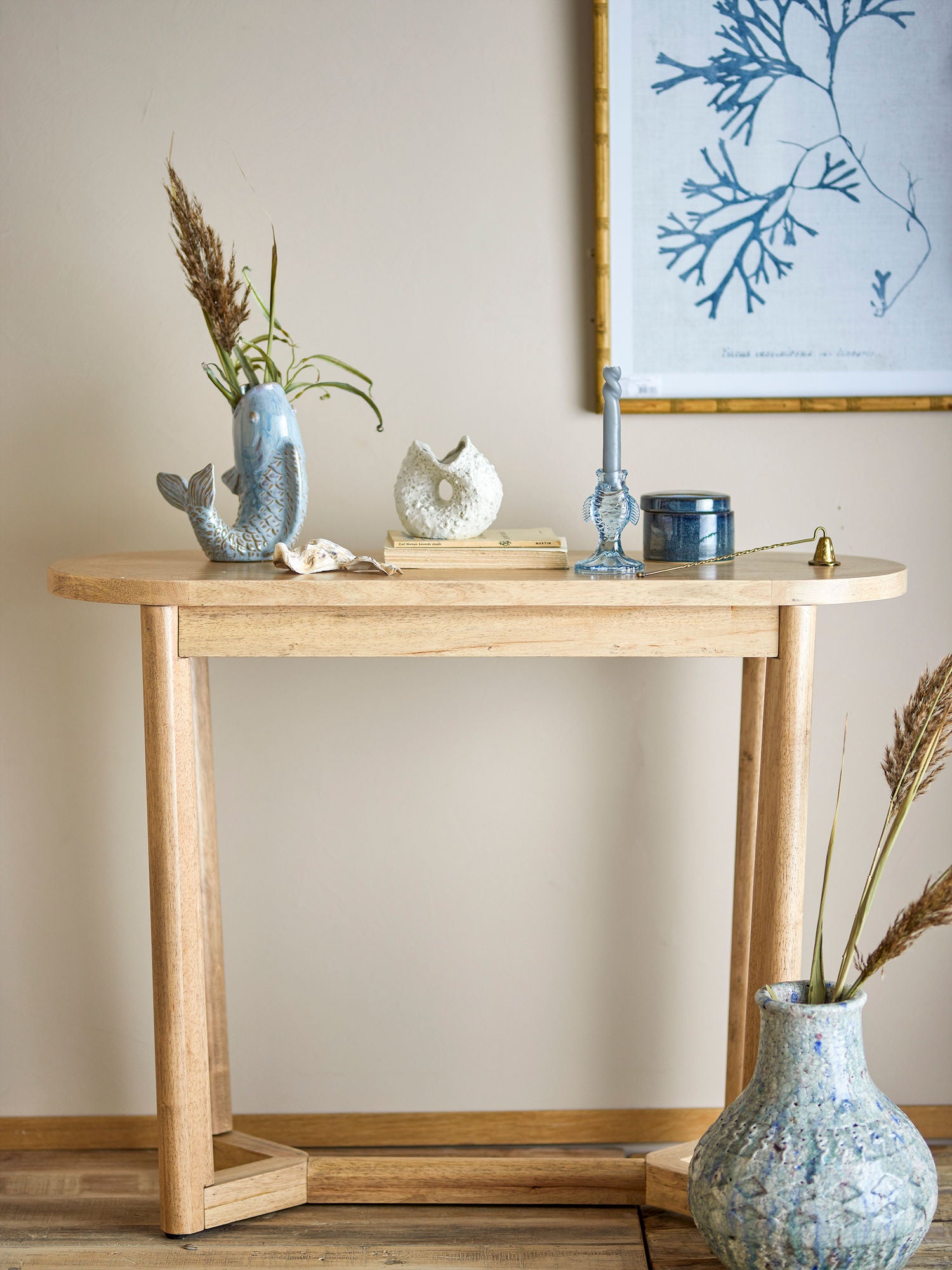 Creative Collection Serrone Console Table, Nature, Rubber Tree