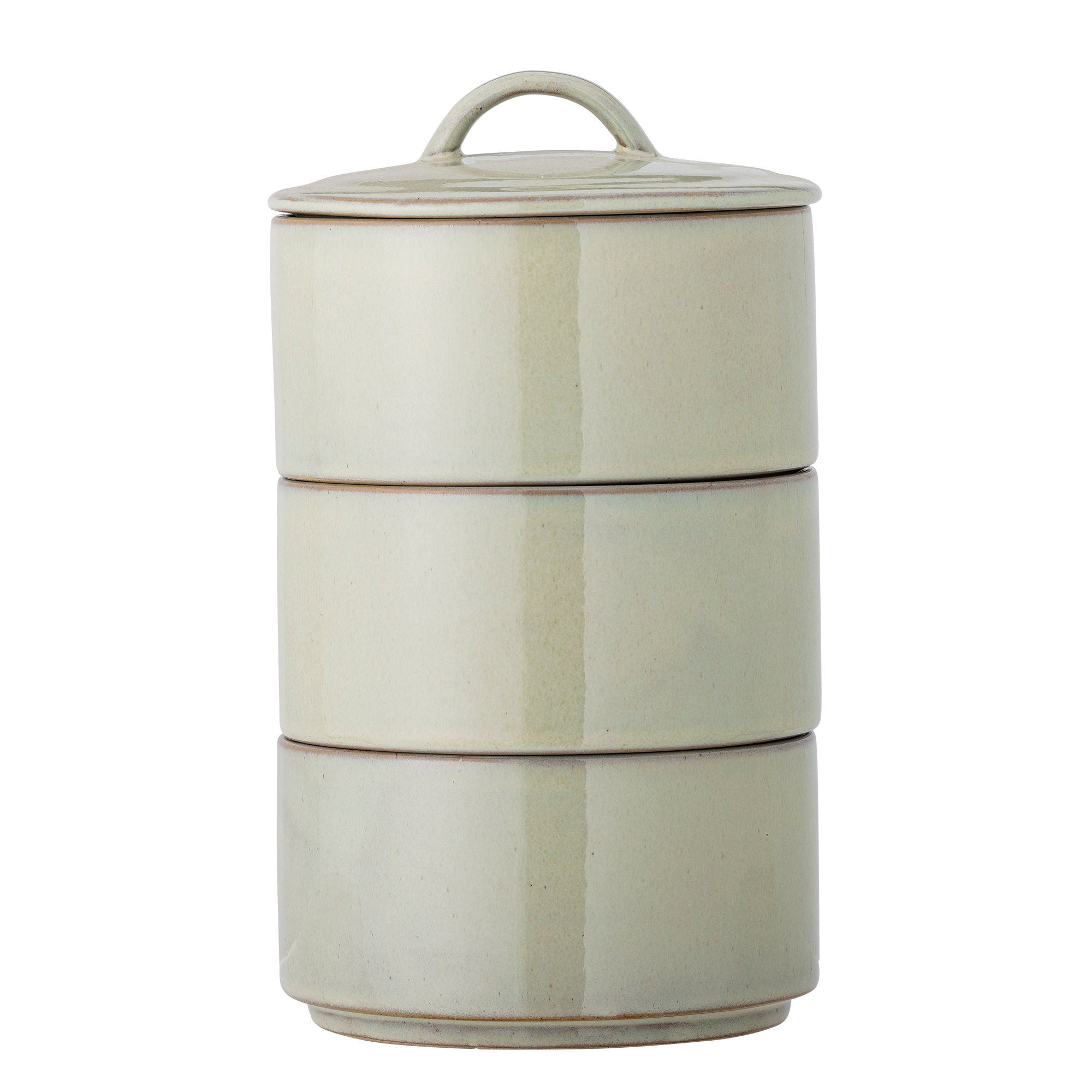 Creative Collection Ebba Pot m/lokk, grønt, steingods