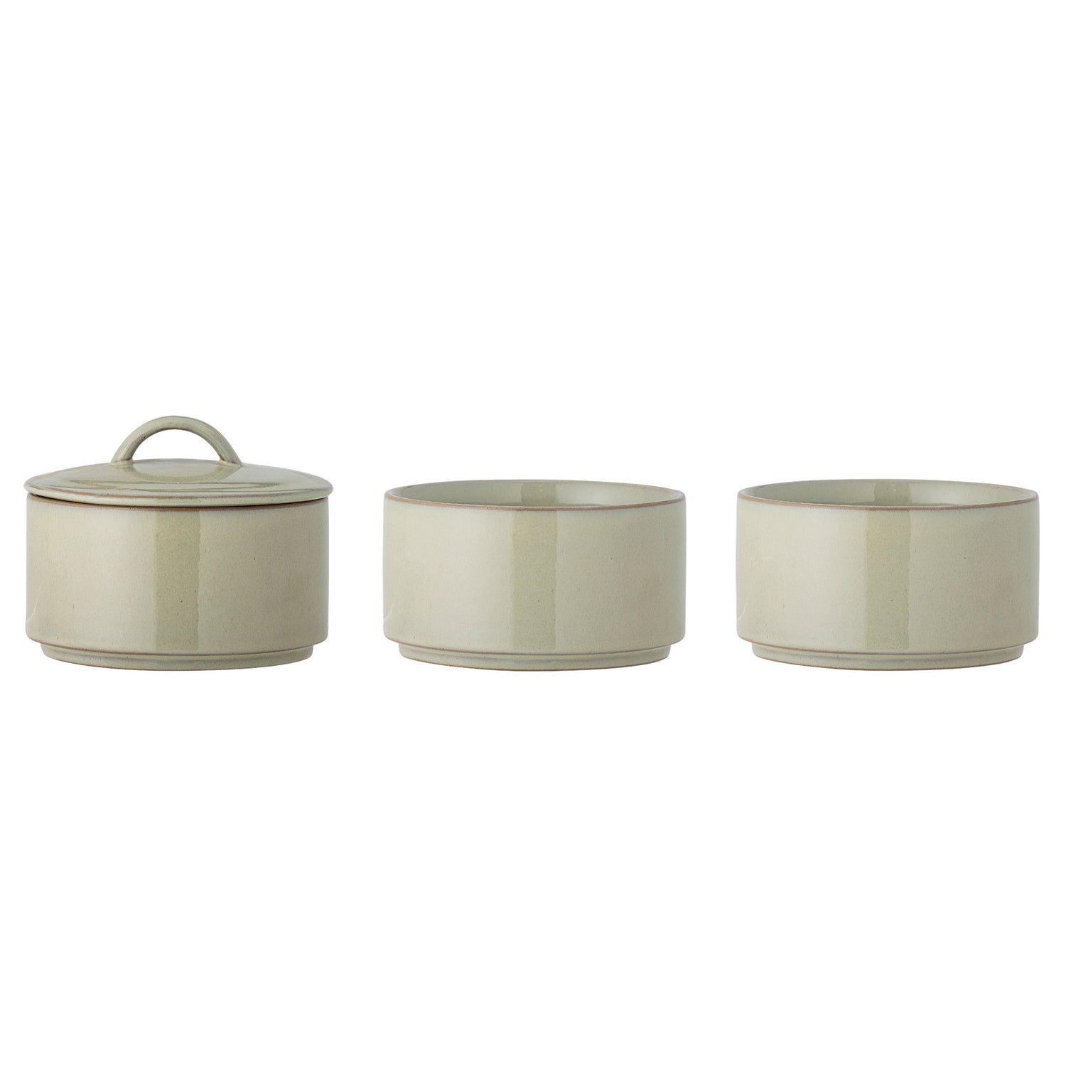Creative Collection Ebba Pot m/lokk, grønt, steingods