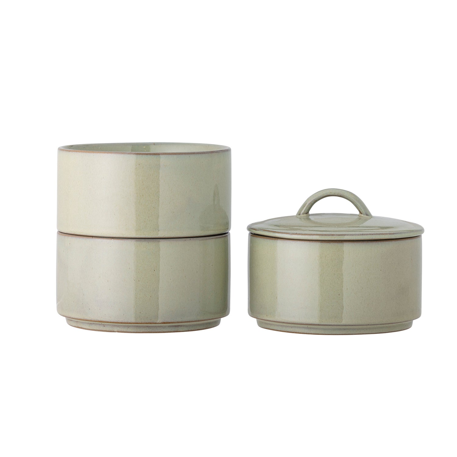Creative Collection Ebba Pot m/lokk, grønt, steingods