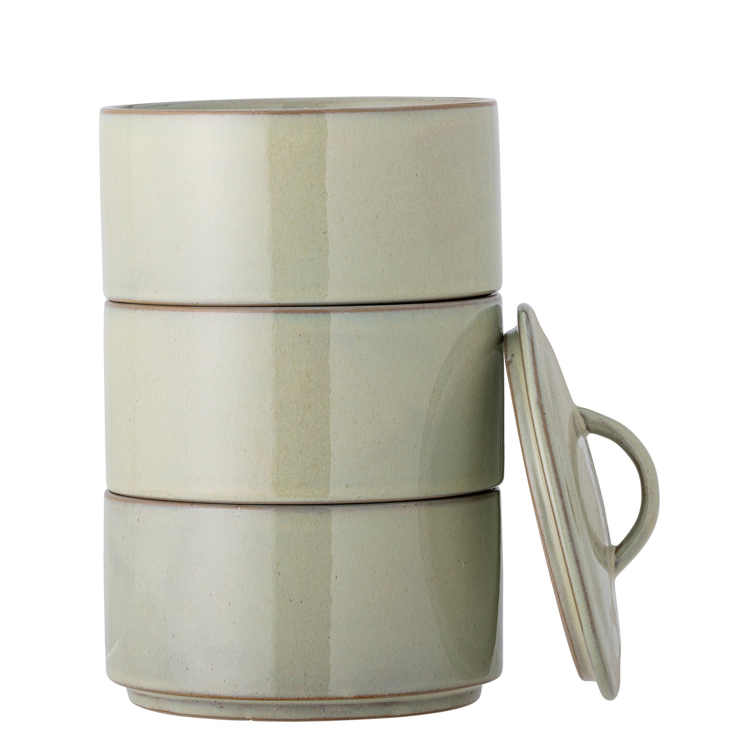 Creative Collection Ebba Pot m/lokk, grønt, steingods