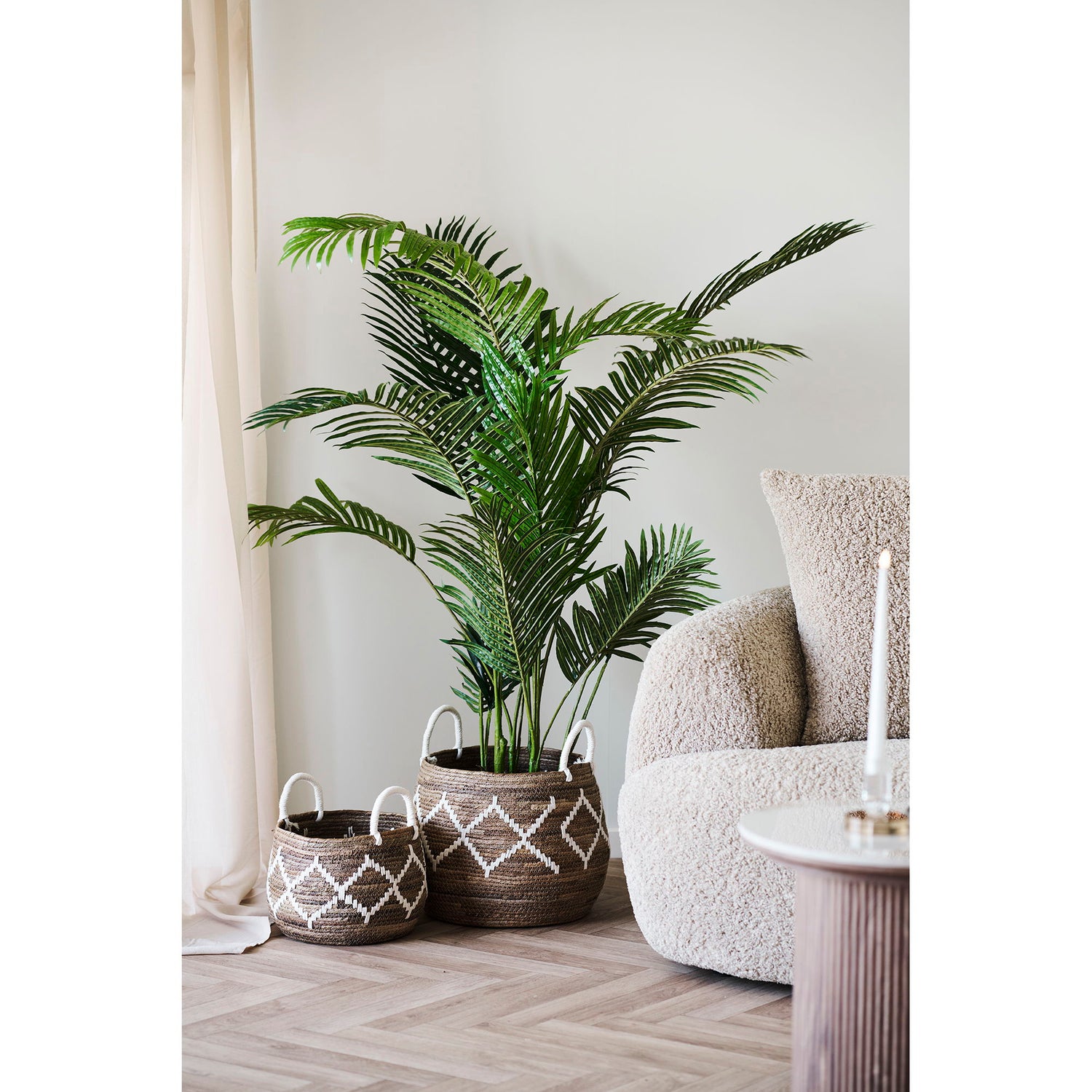 Altea -kurve - kurve, bananflette, natur/rått hvitt sett med 2