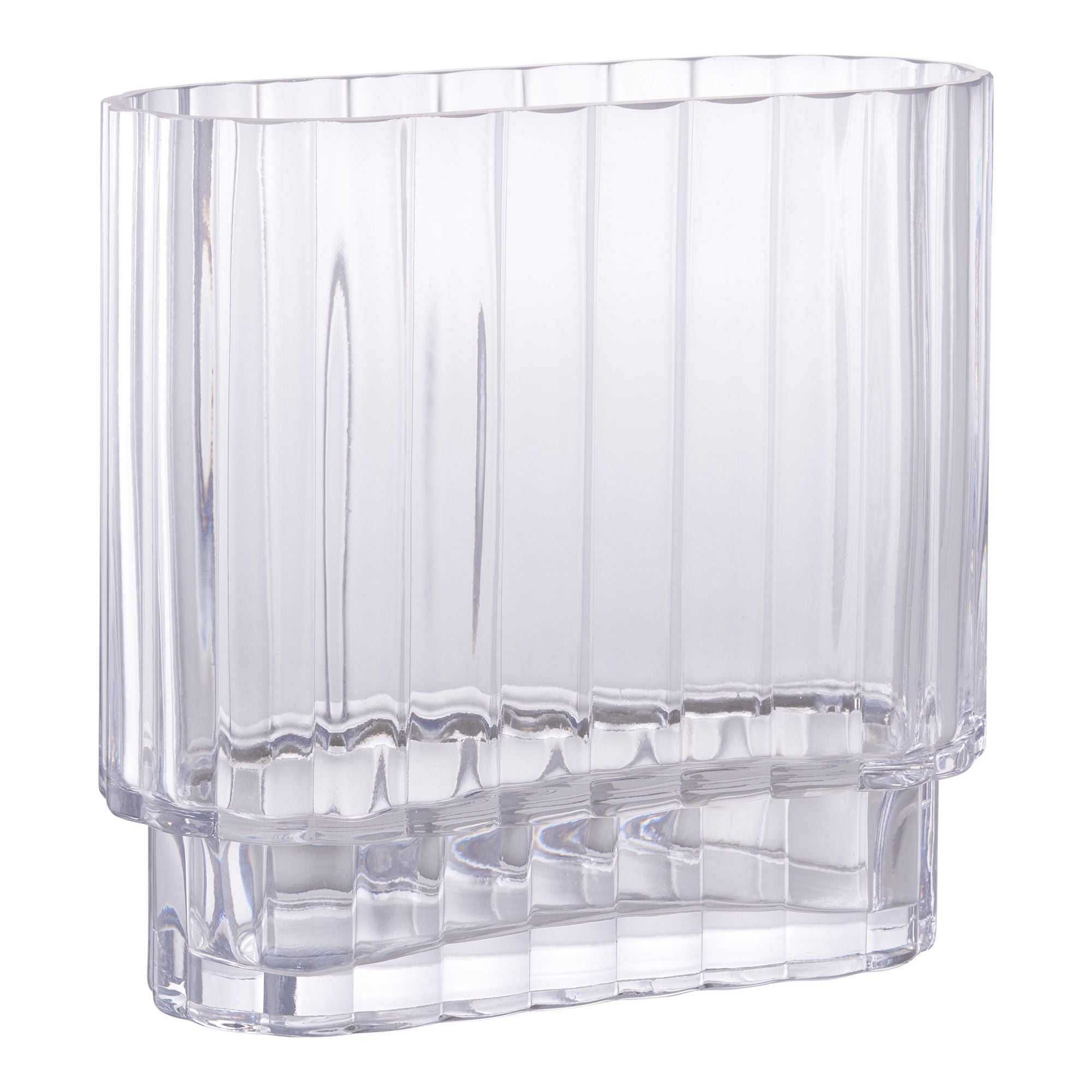 Vase, glass, klar<br>20x9x19,5 cm