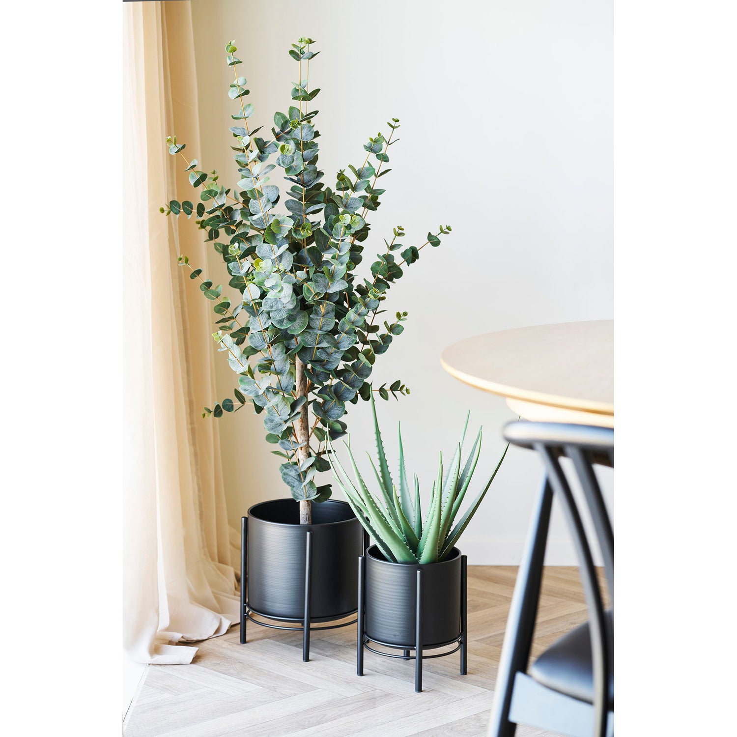 Urtepotte - urtegryte, stål, svart sett med 2