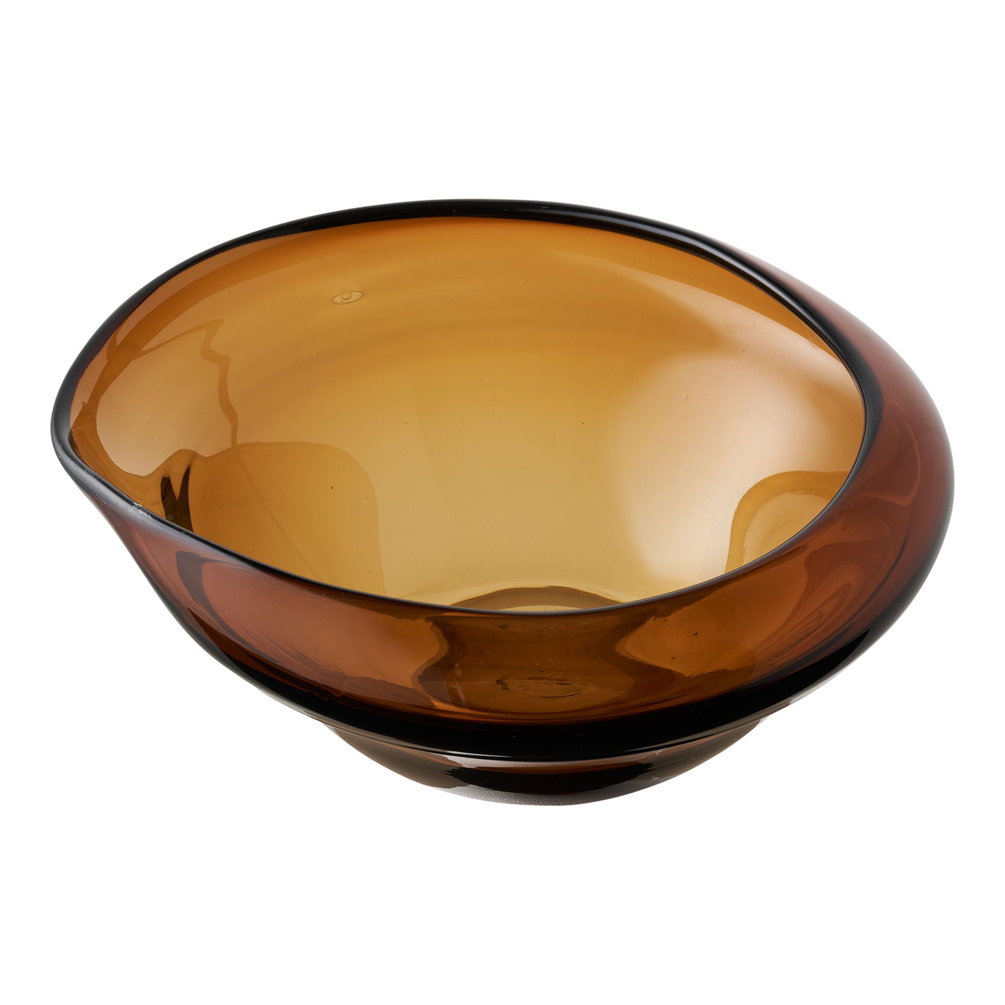 Bolle - bolle, munn -blåt glass, røkt brun 29x26x11 cm