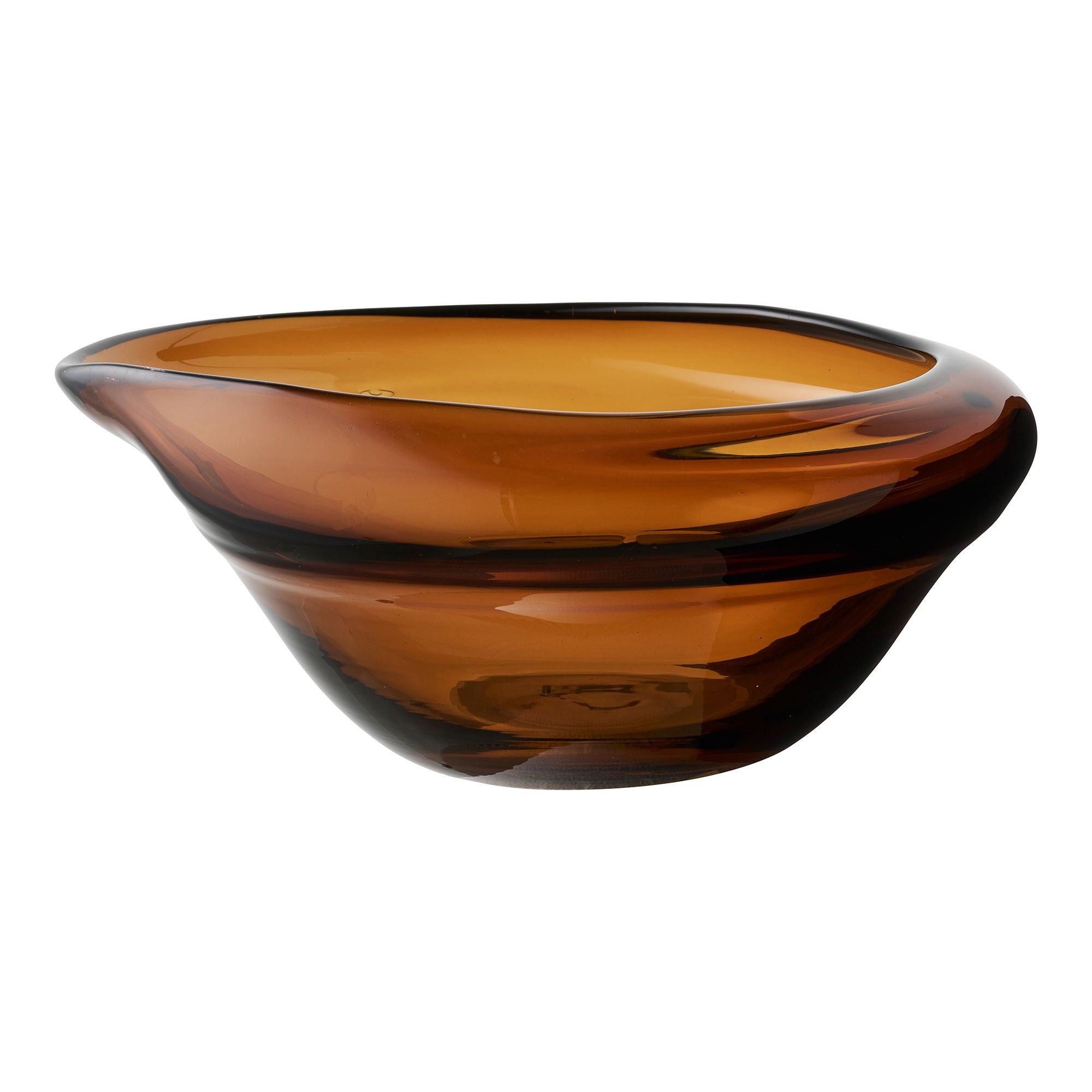 Bolle - bolle, munn -blåt glass, røkt brun 29x26x11 cm