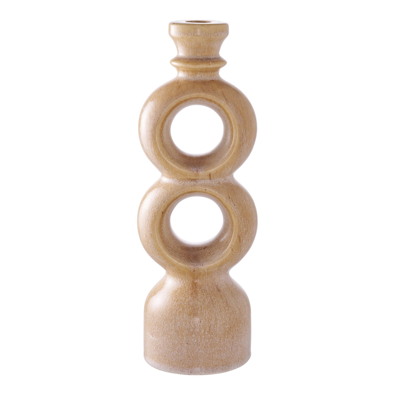 Lysestake, keramikk, Brown<br>13,5x8,8x23,4 cm