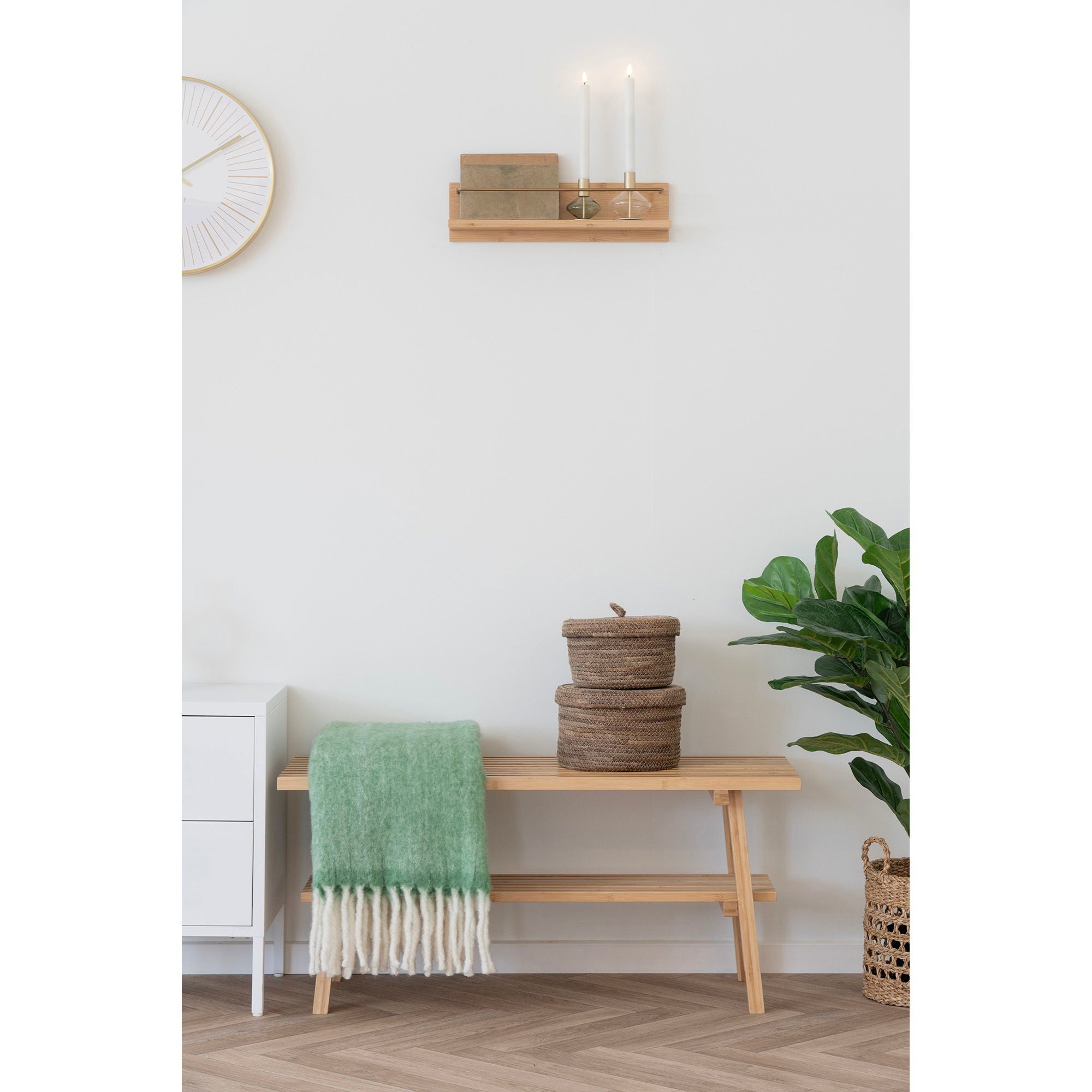 Lysestake - lysestake, glass/metall, klart/grønt sett med 2