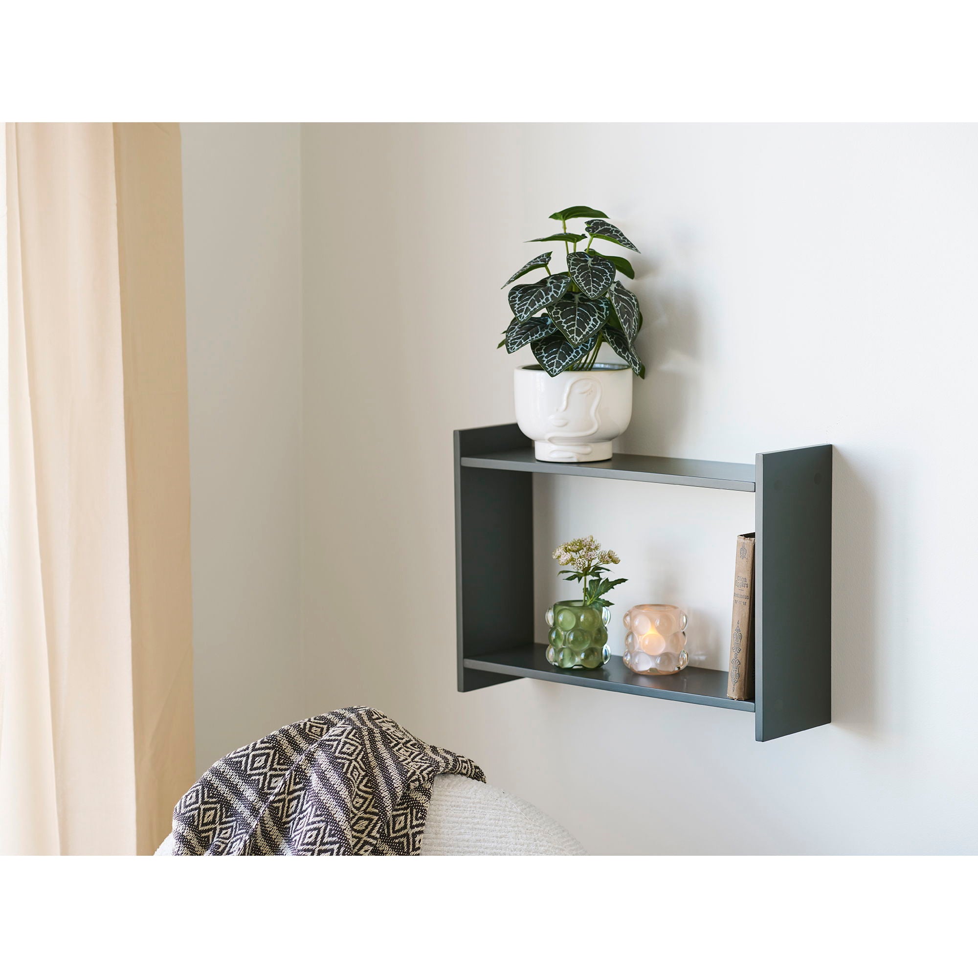 Lysestake - lysestake, glass, beige/grønt sett med 2