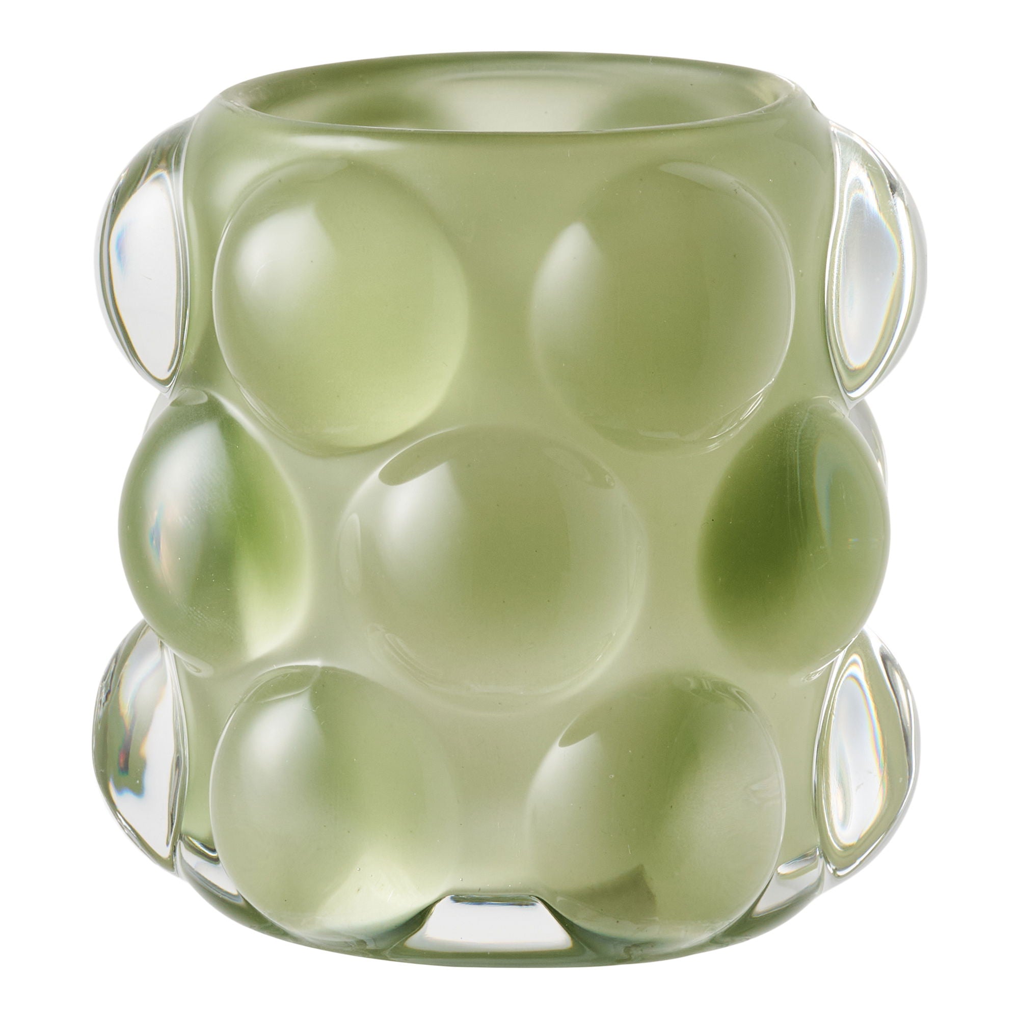 Lysestake - lysestake, glass, beige/grønt sett med 2