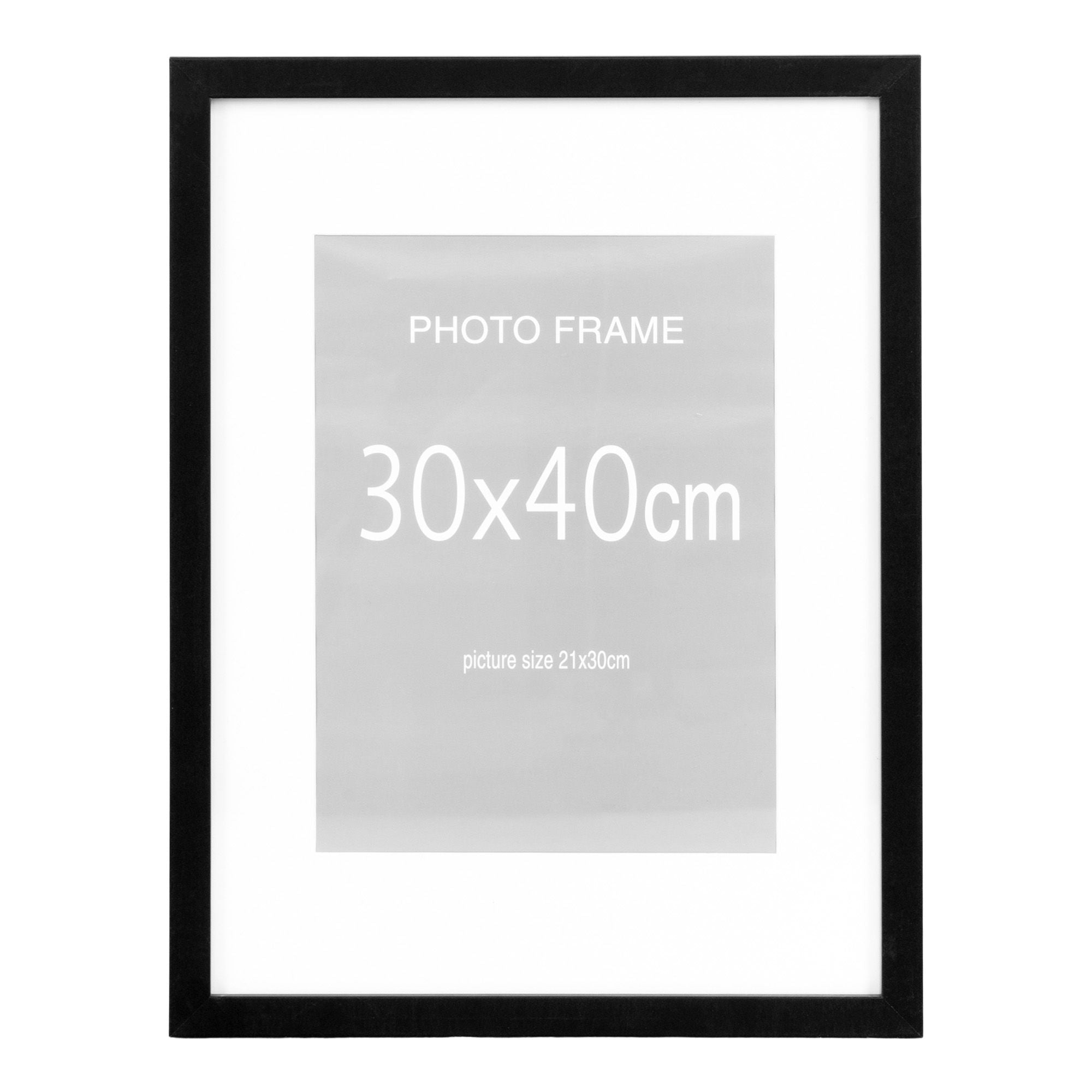 Marbella -rammedisplay - Frame Display, 7 stk. Svart og 8 stk. Natur 30x40 cm