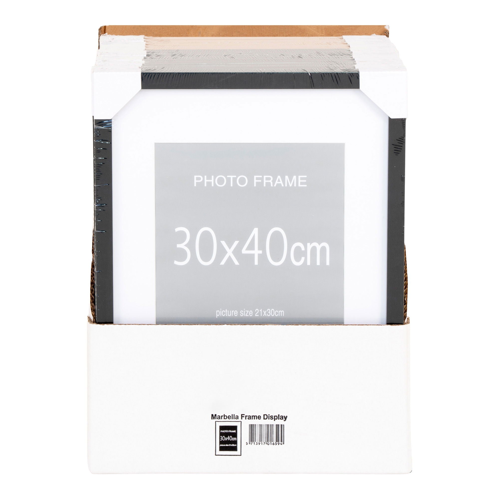 Marbella -rammedisplay - Frame Display, 7 stk. Svart og 8 stk. Natur 30x40 cm