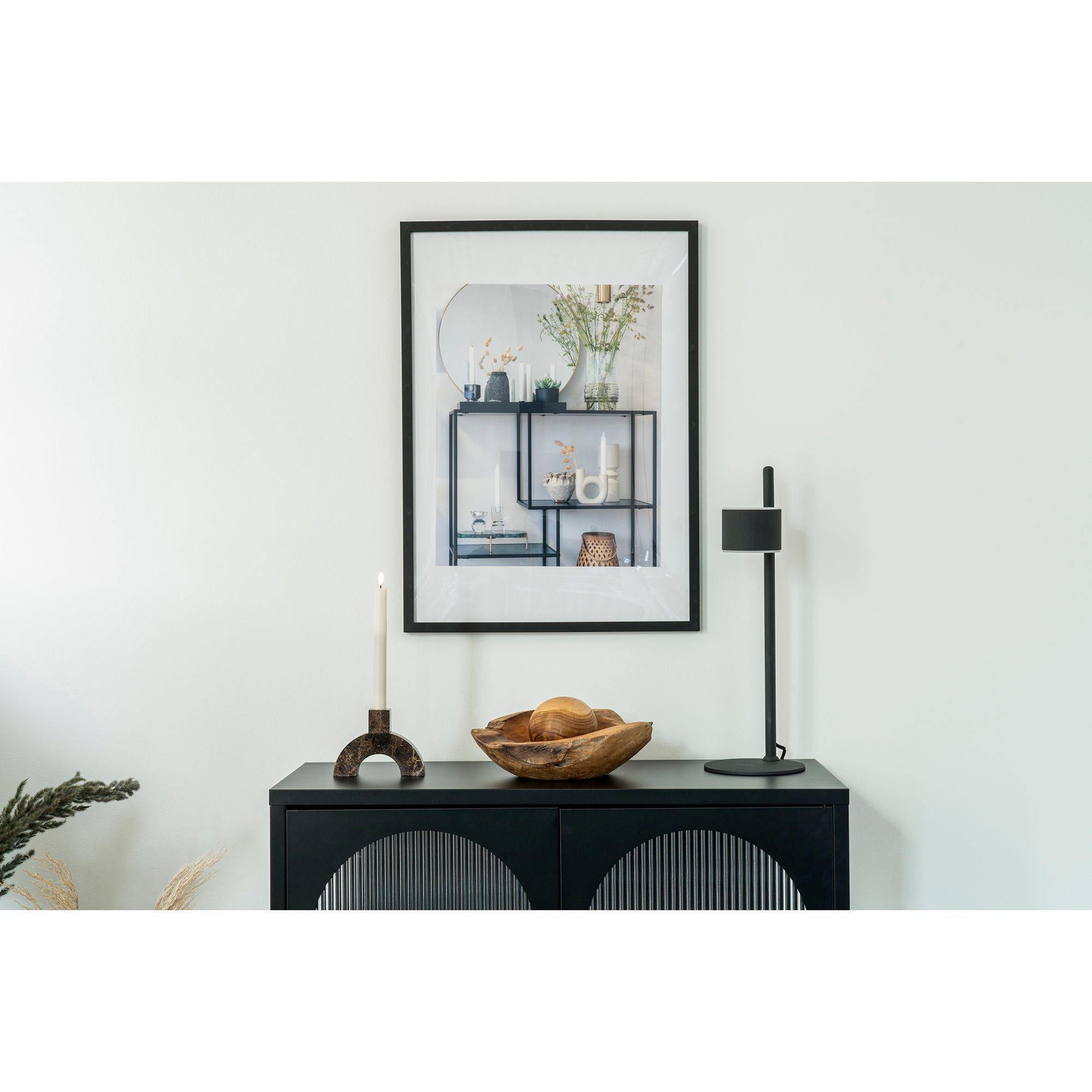 Marbella -rammedisplay - Frame Display, 7 stk. Svart og 8 stk. Natur 50x70 cm