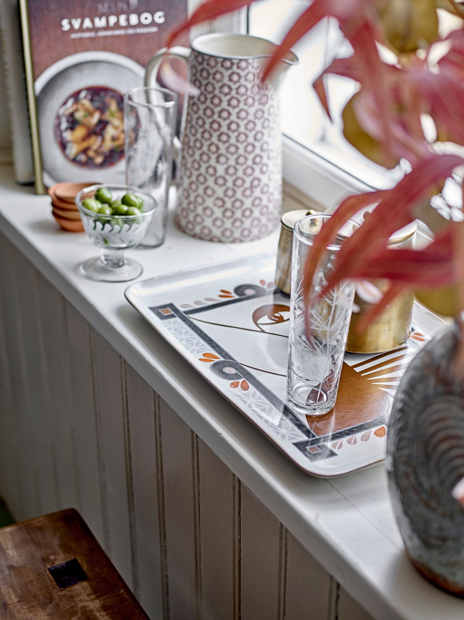 Bloomingville Rudaur som serverer mat, blått, steingods