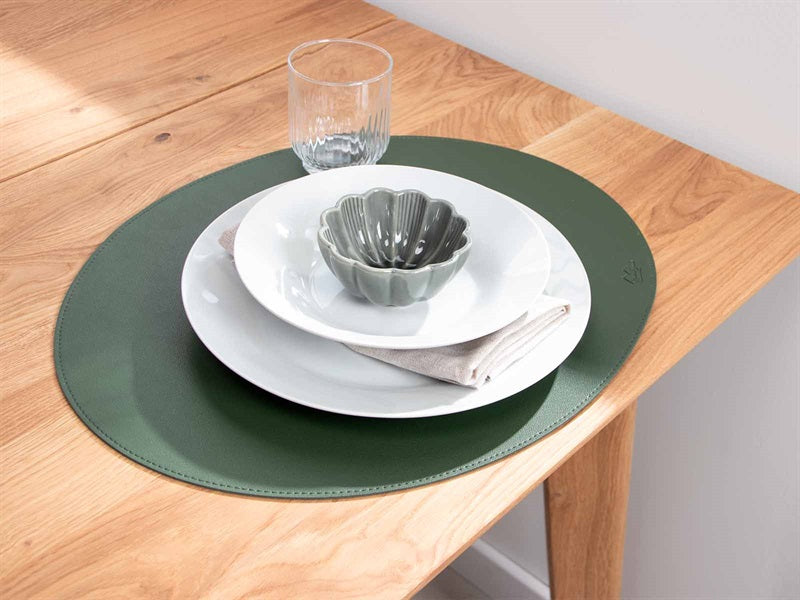 Oval deksel serviett // grønn pu - myk