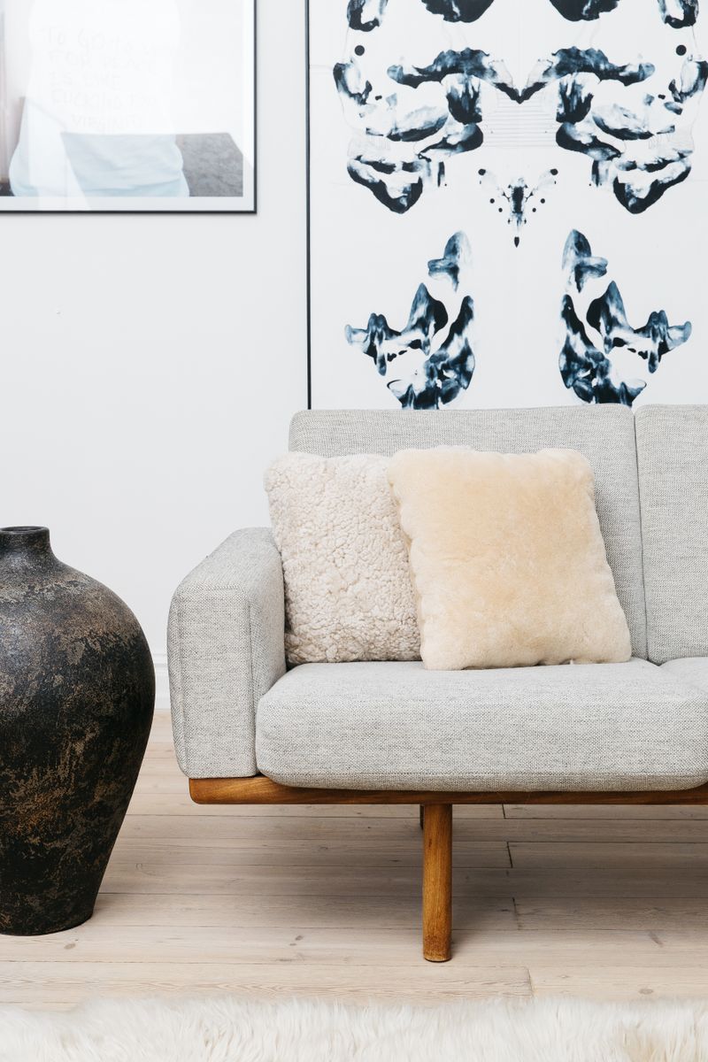 Lammeskinnspute | Korthåret | New Zealand | Dobbeltsidig | 40x40 cm