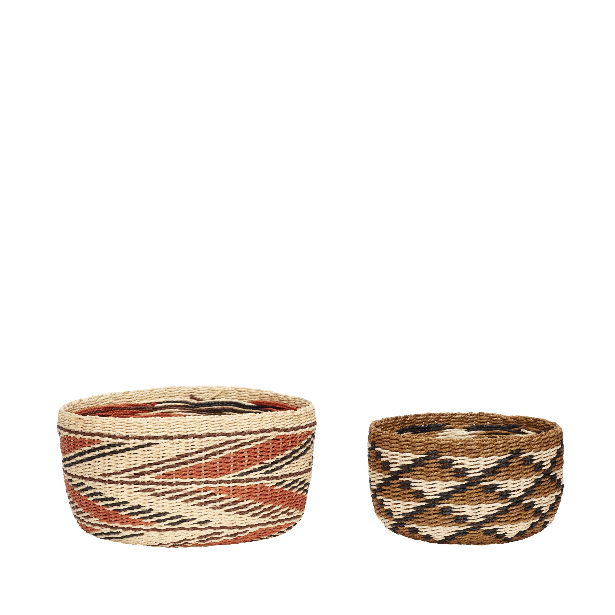 Fremkalle kurve bred natur/flerfarget (sett med 2) - Ø20XH12, Ø26XH14cm