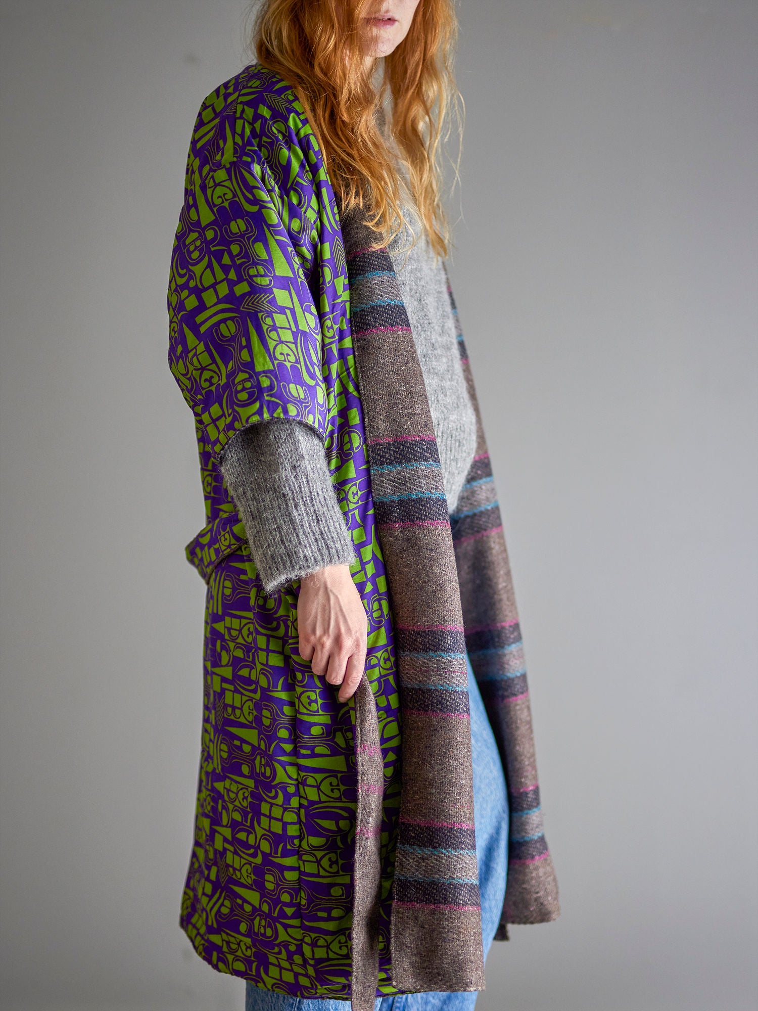 Kreativ kolleksjon Rieti Kimono, Gray, Upcycled