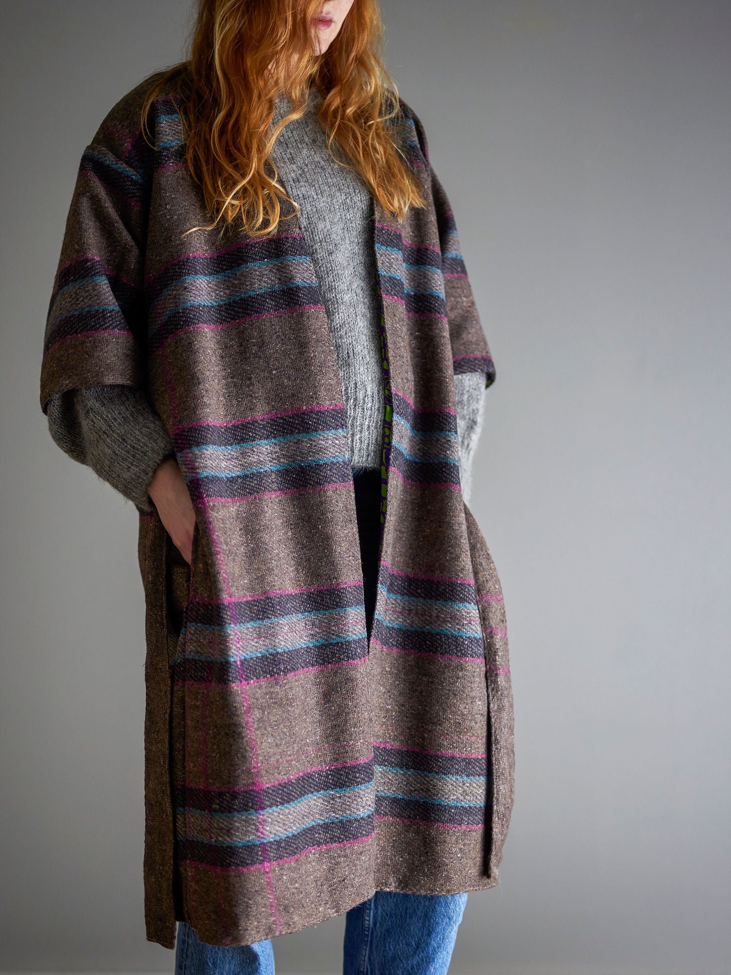 Kreativ kolleksjon Rieti Kimono, Gray, Upcycled