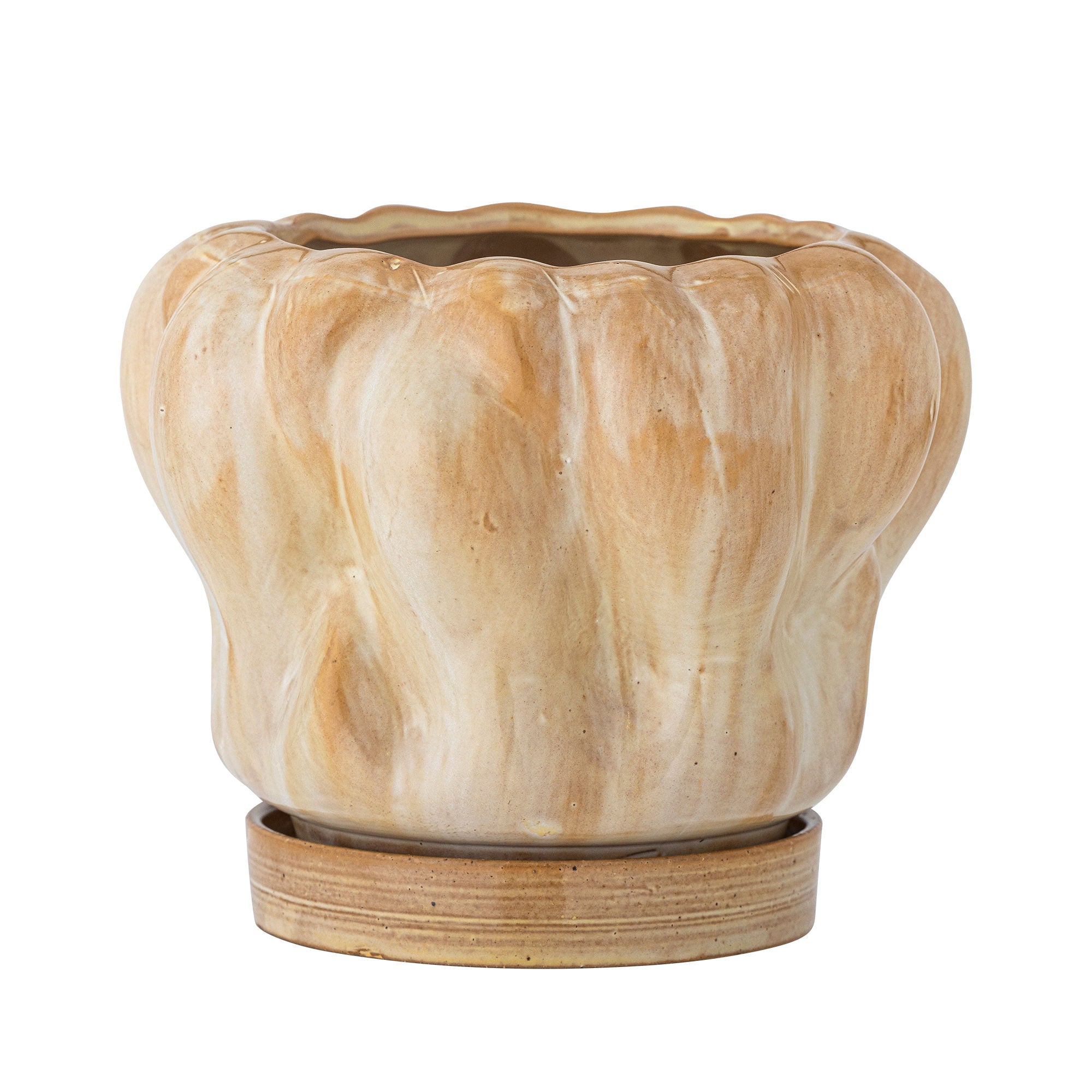 Bloomingville Hollis Herbal Pot m/tallerken, natur, steingods