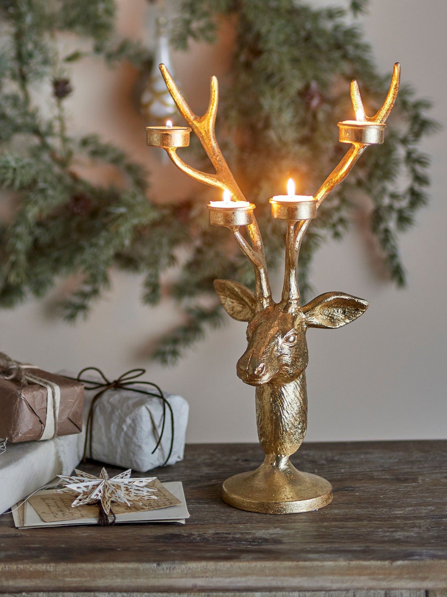 Bloomingville Kanei Fyrfadstage, gull, metall