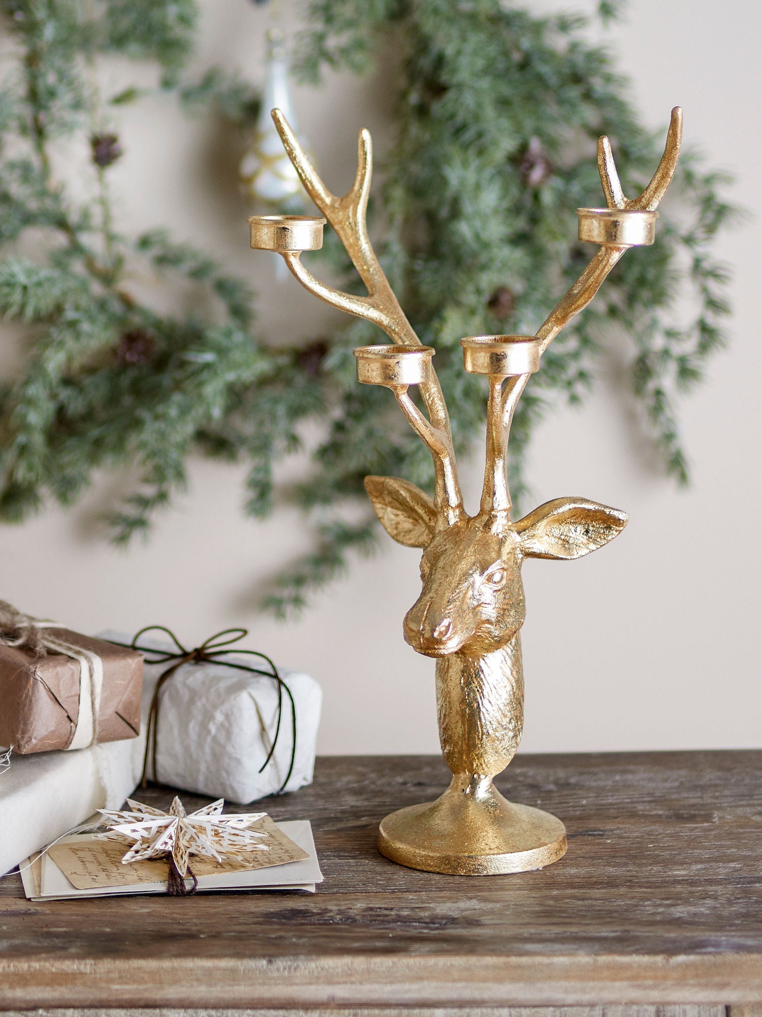 Bloomingville Kanei Fyrfadstage, gull, metall