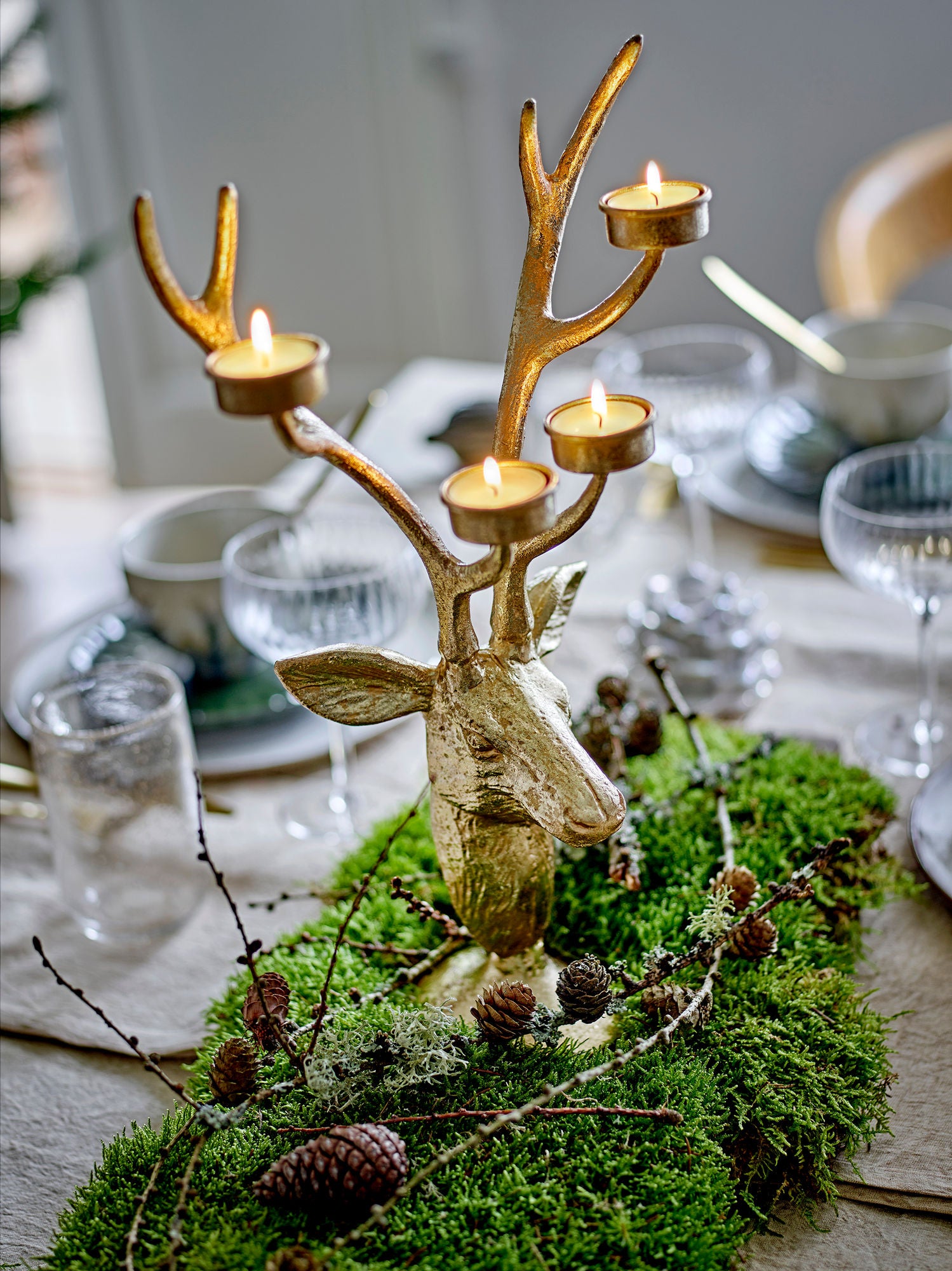 Bloomingville Kanei Fyrfadstage, gull, metall