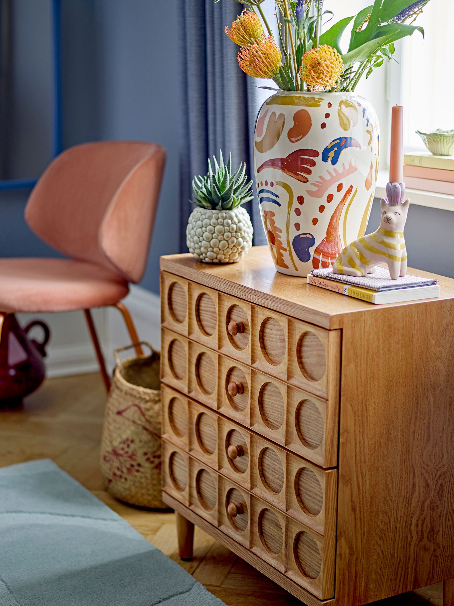 Bloomingville Horus vase, oransje, steintøy