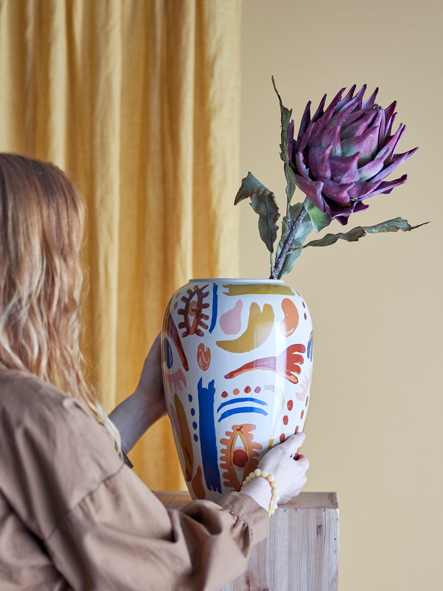 Bloomingville Horus vase, oransje, steintøy