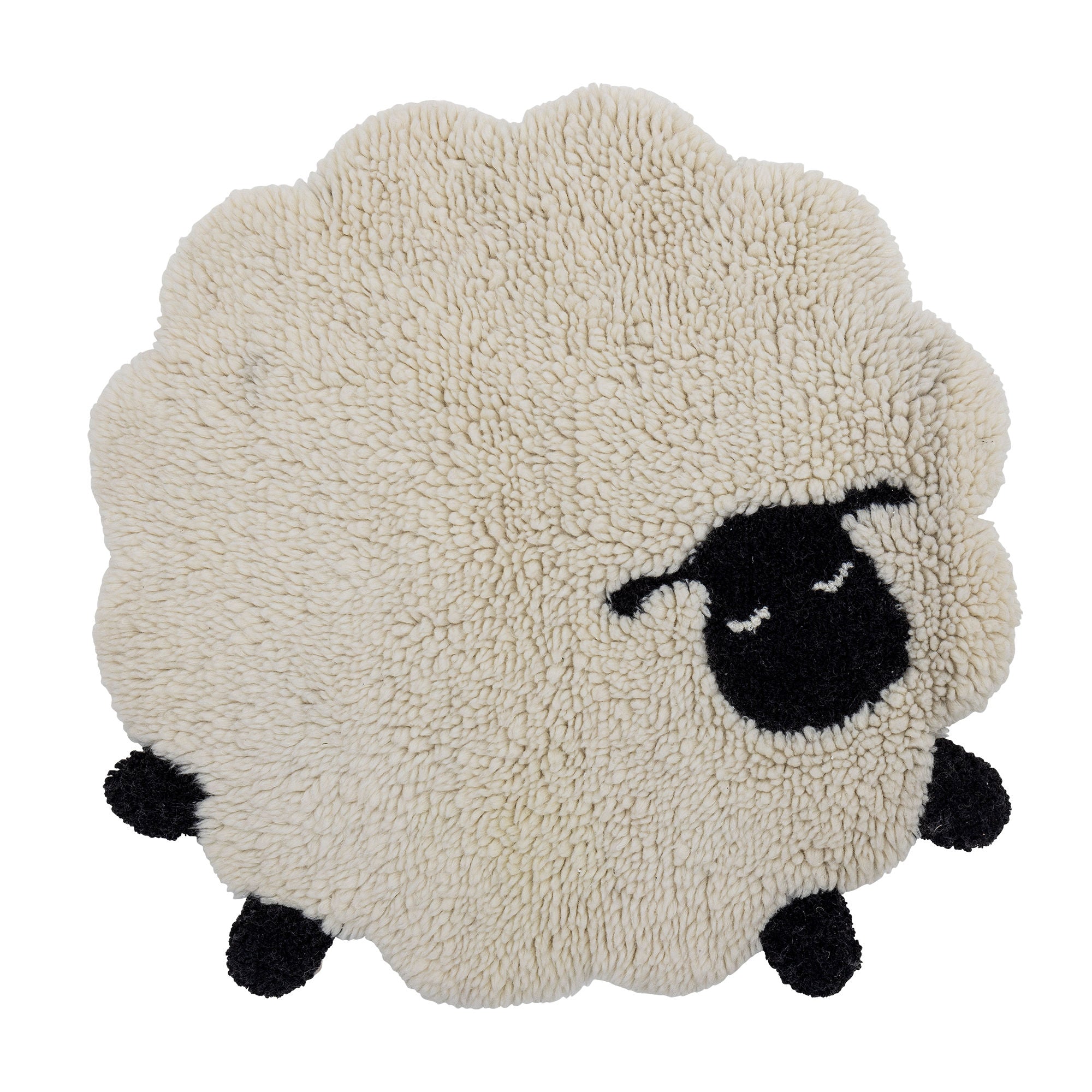 Bloomingville mini dolly teppe, hvitt, ull