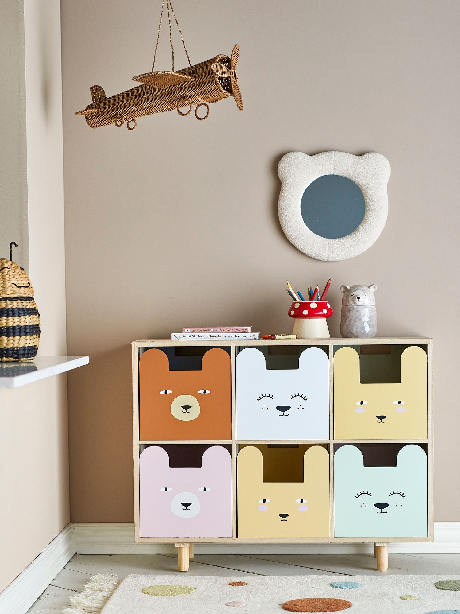 Bloomingville Mini Calle Bookcase m/skuffer, natur, keiser
