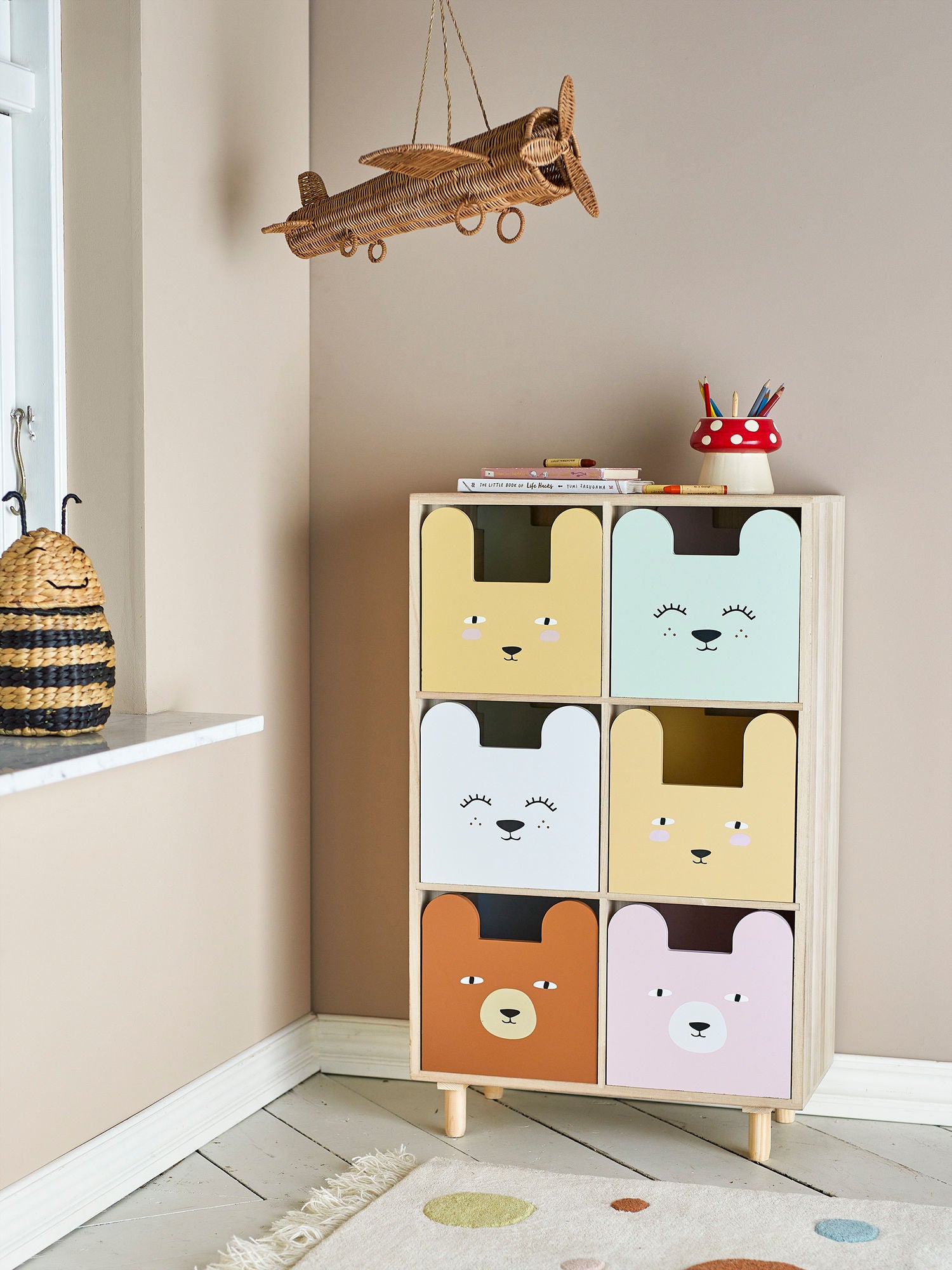 Bloomingville Mini Calle Bookcase m/skuffer, natur, keiser