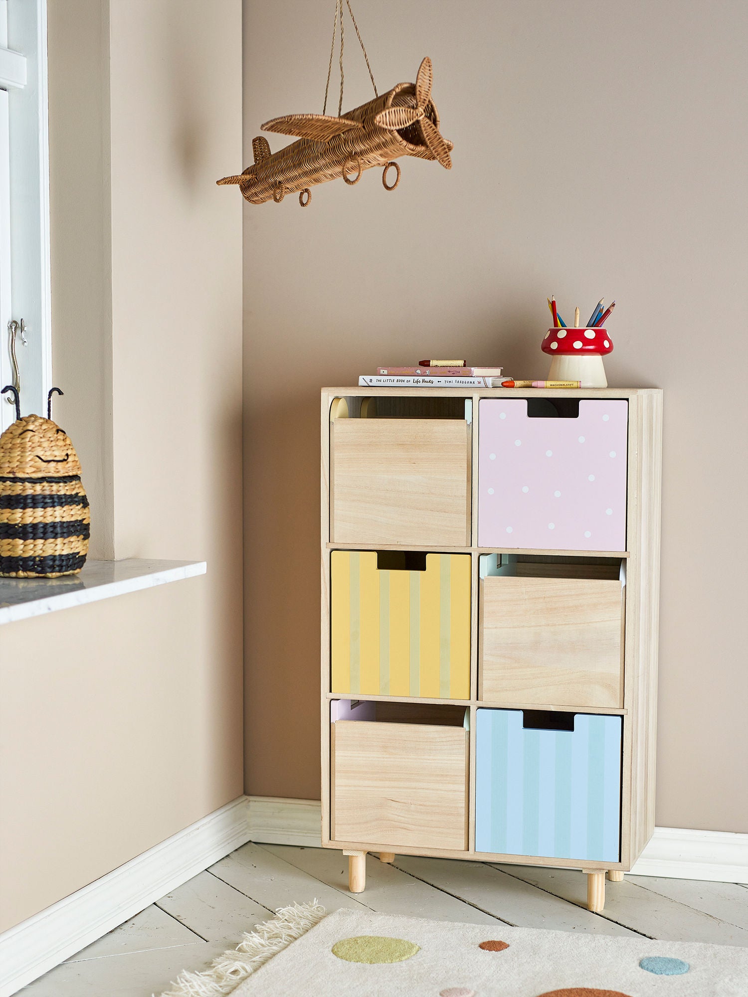 Bloomingville Mini Calle Bookcase m/skuffer, natur, keiser
