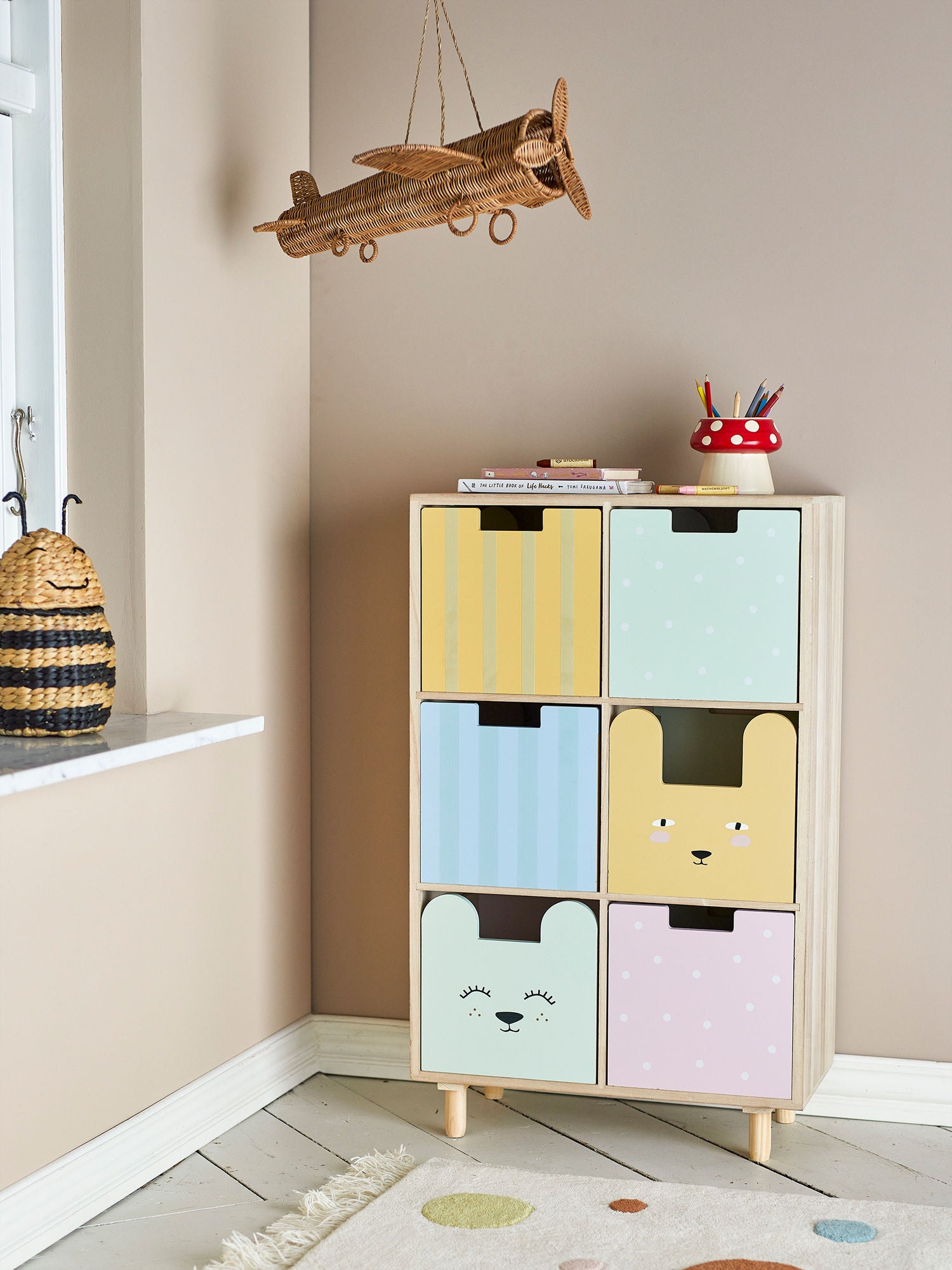 Bloomingville Mini Calle Bookcase m/skuffer, natur, keiser