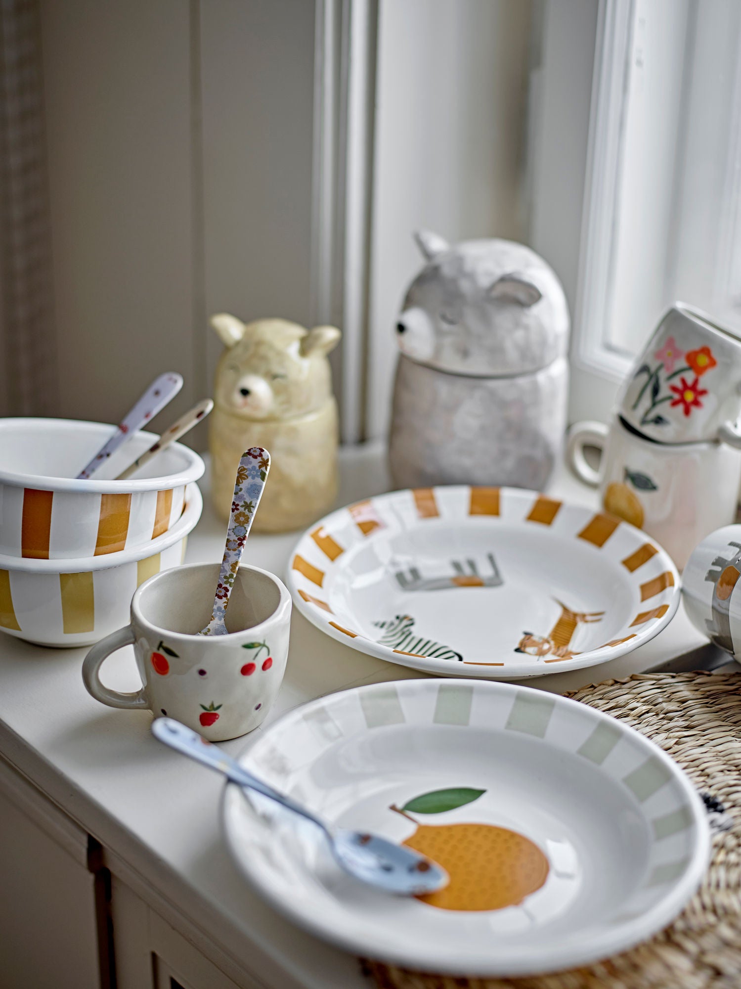 Bloomingville Mini Jesse Stel Set, oransje, jern