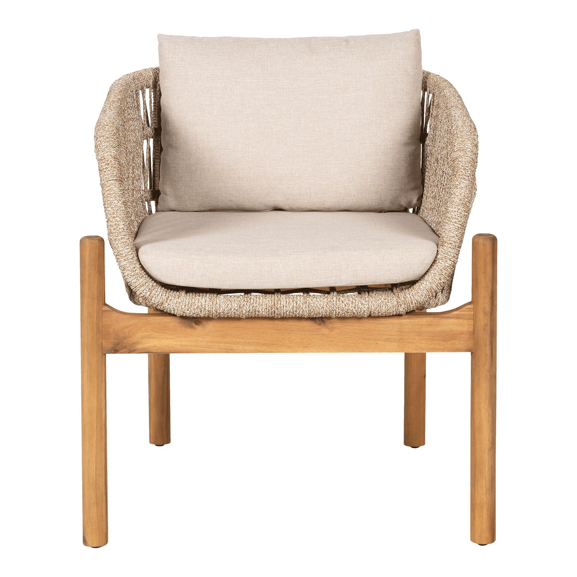 Spisebordstol, Acacia, Beige, inkl. Pute