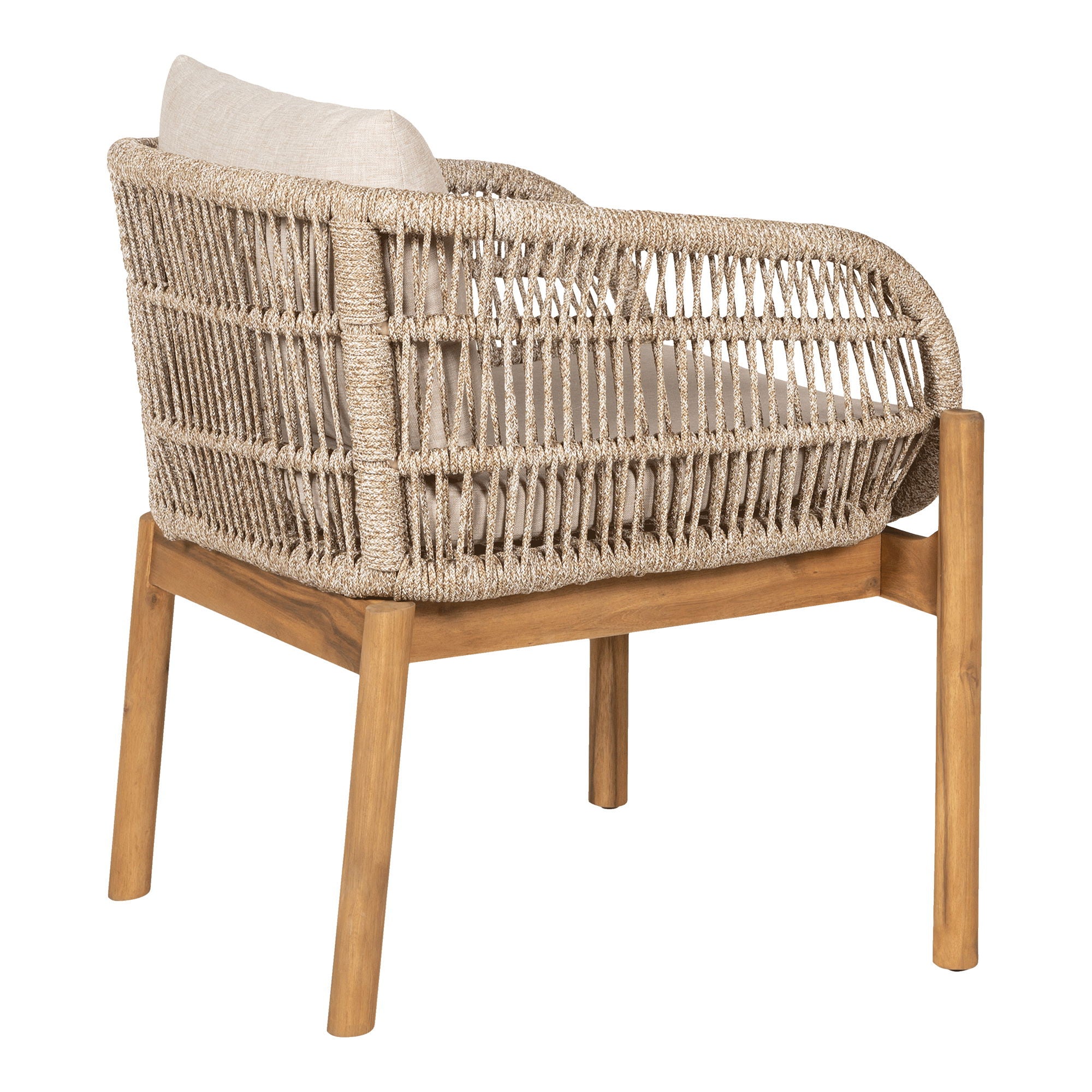 Spisebordstol, Acacia, Beige, inkl. Pute